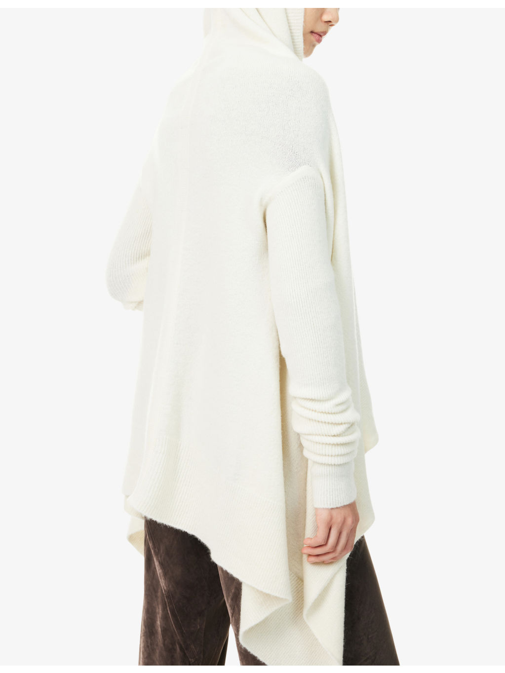 Hooded Medium Wrap Knitted Cardigan - 6