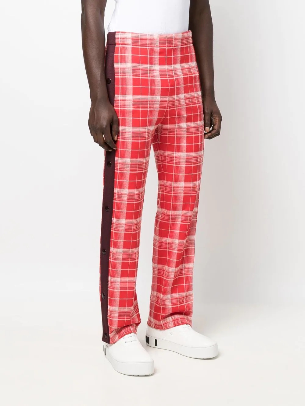 plaid-check print trousers - 3