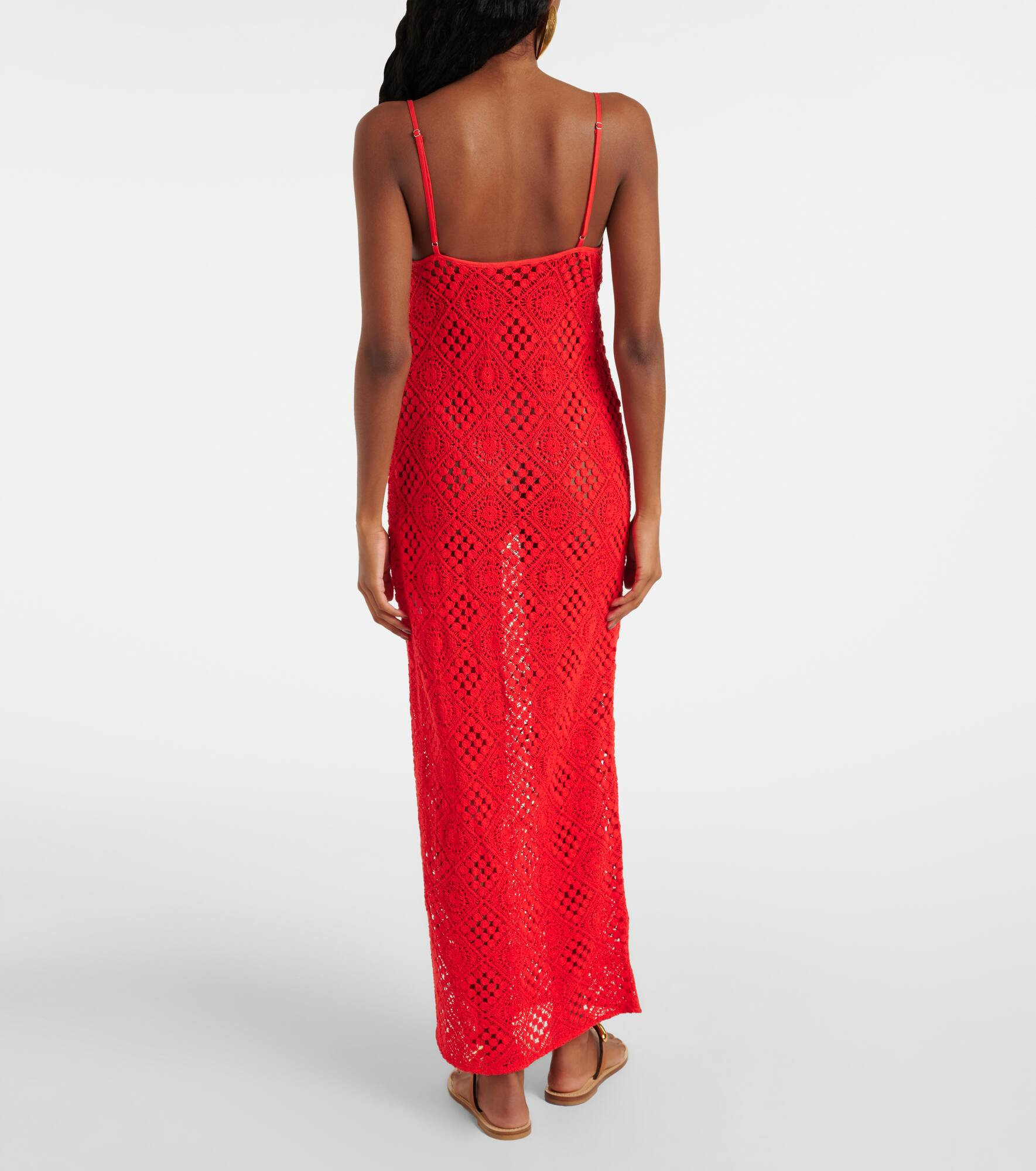 Rayure crochet cotton maxi dress - 3