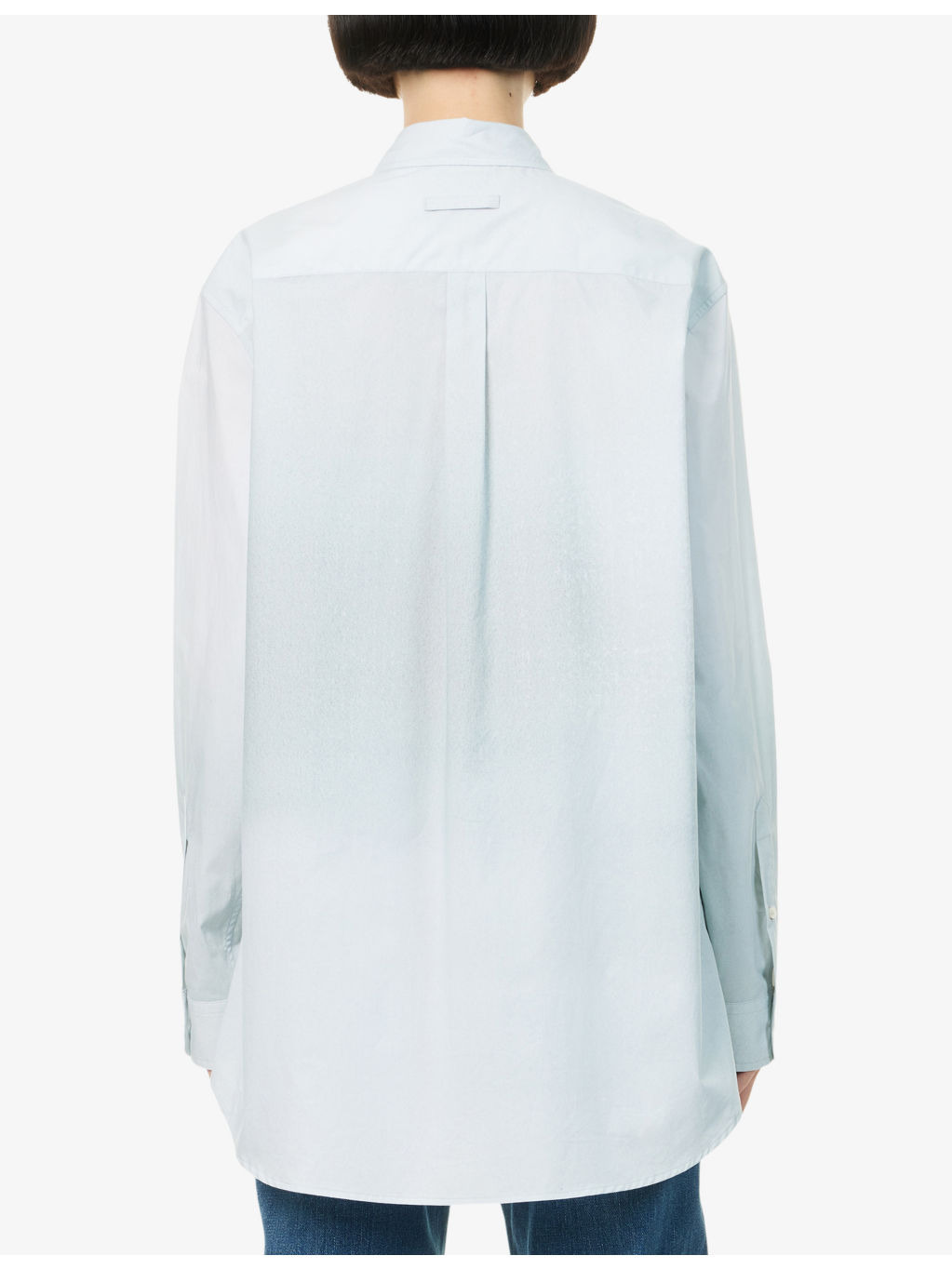 Rose-Print Curved-Hem Cotton-Poplin Shirt - 4