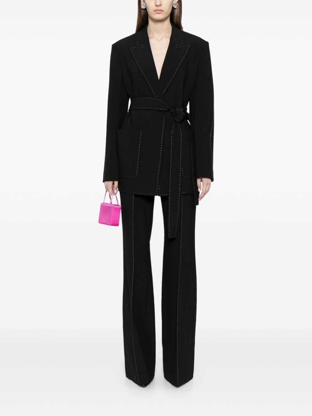 topstitch blazer - 2