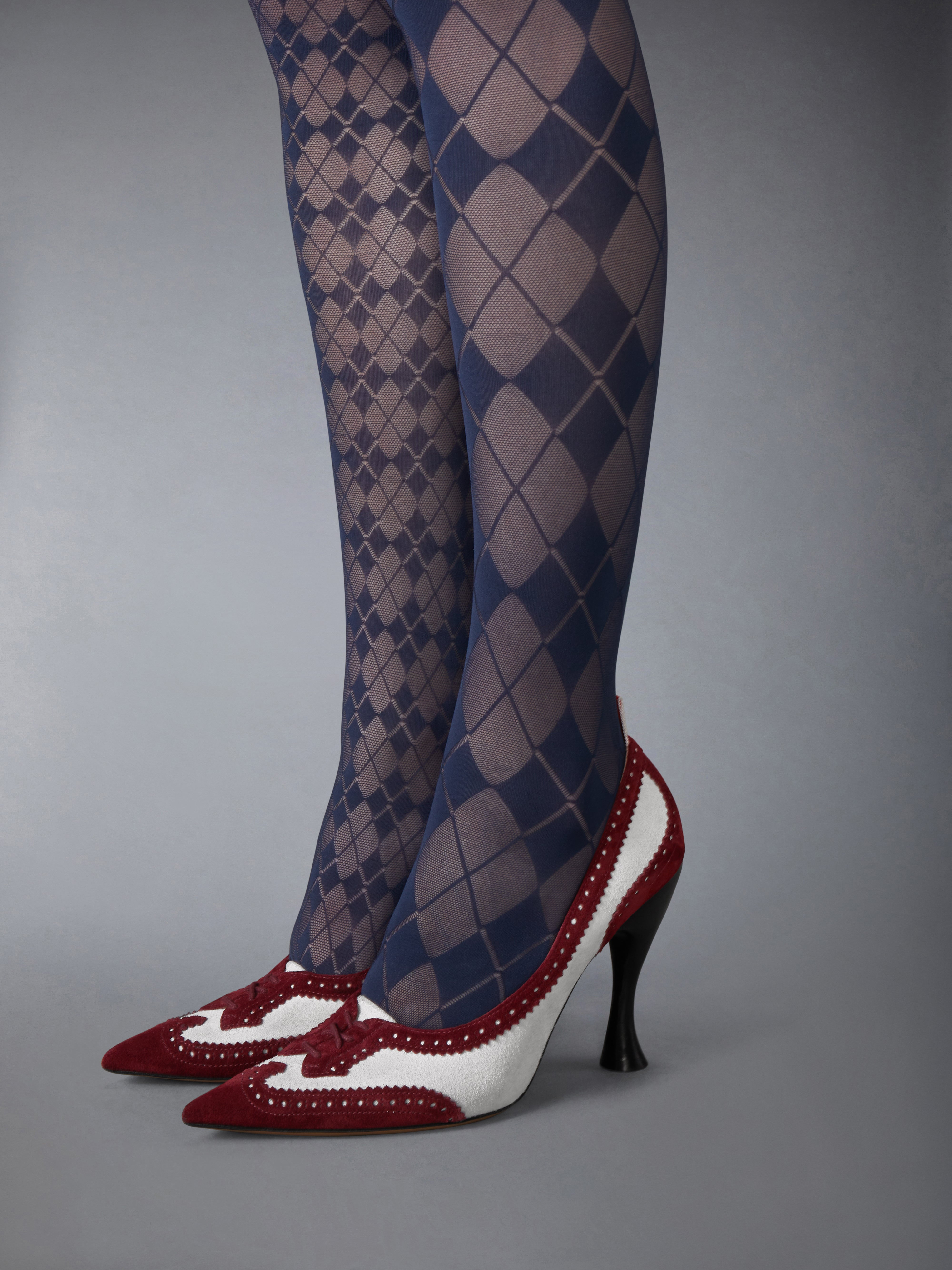 CALF SUEDE LOW THROAT WINGTIP PUMP 105MM - 4