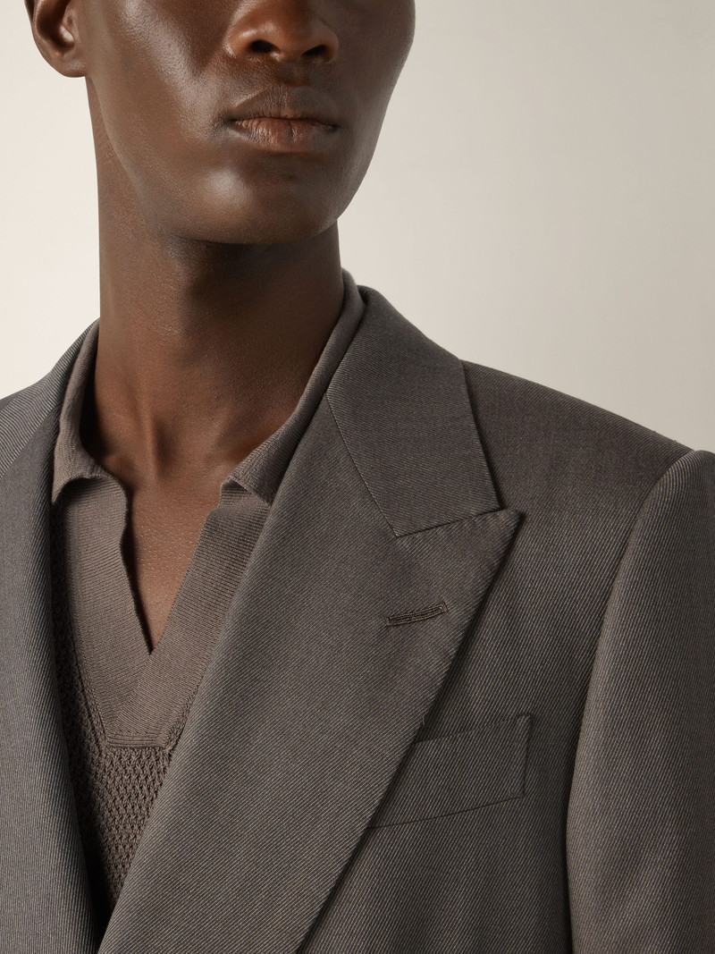 DARK TAUPE 15MILMIL15 WOOL AND SILK JACKET 3