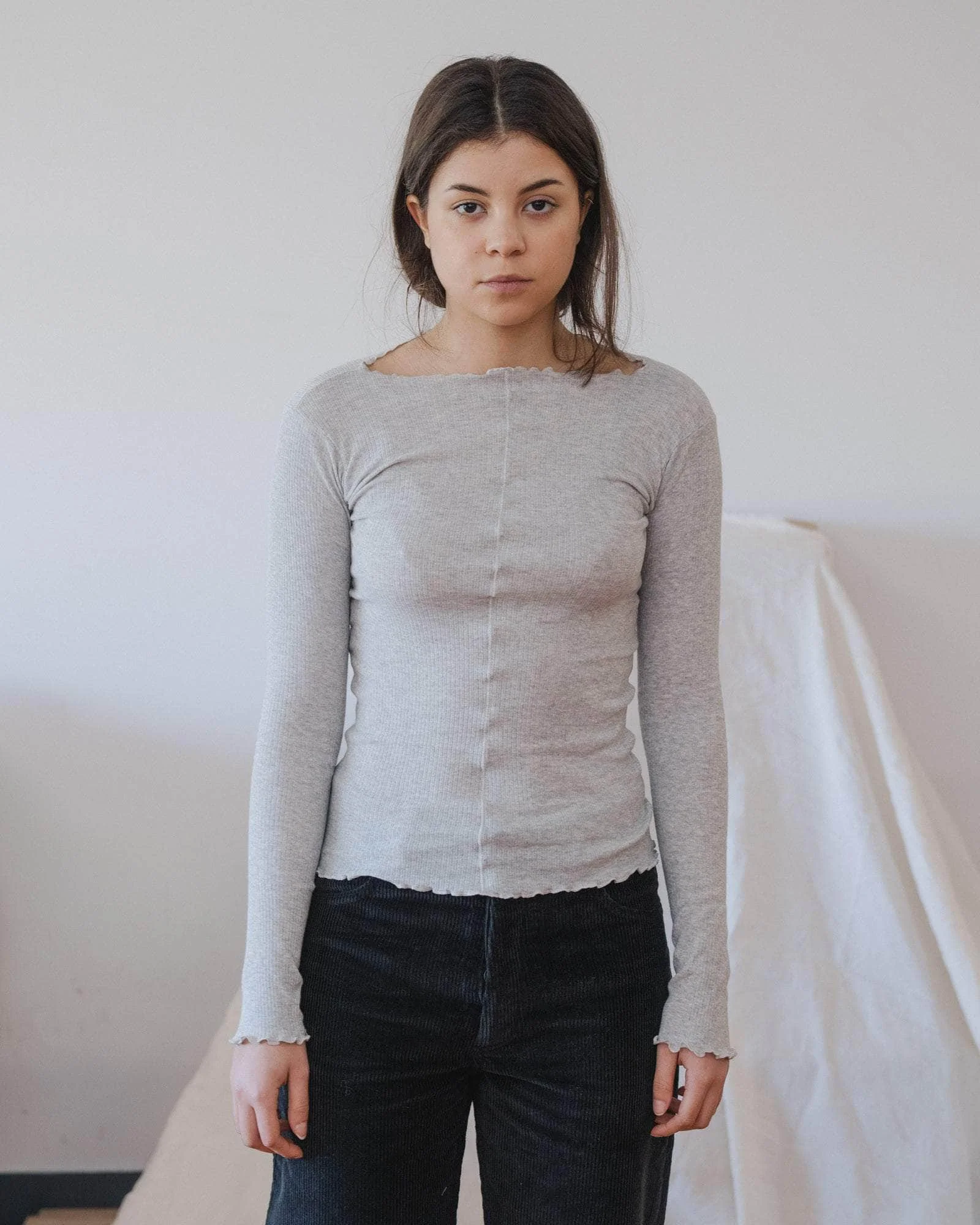 Pama Long Sleeve Tee - Fine Organic Cotton Rib - 1