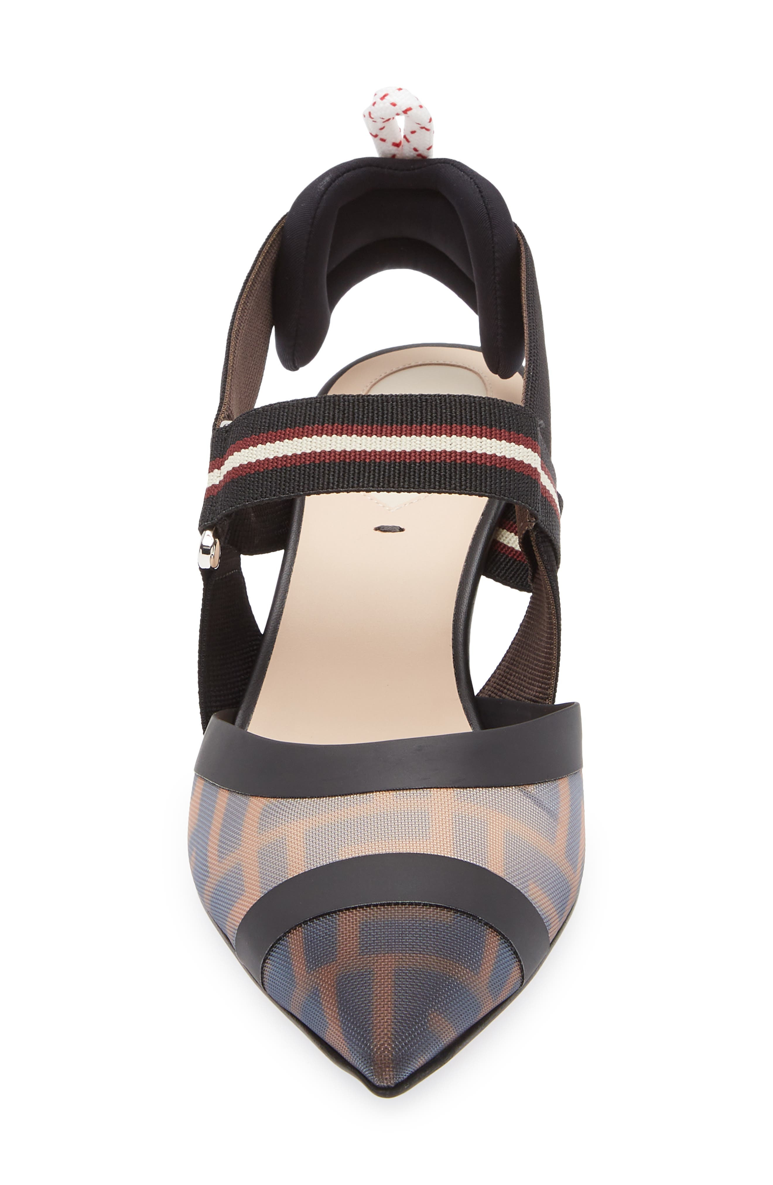 Fendi Colibri Pointed Toe Slingback Pump in F1Otr Tab M/n.bd.cr/ne Mil at Nordstrom - 4