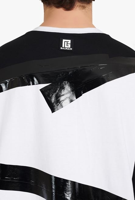 Oversized white and black eco-designed cotton T-shirt - 8