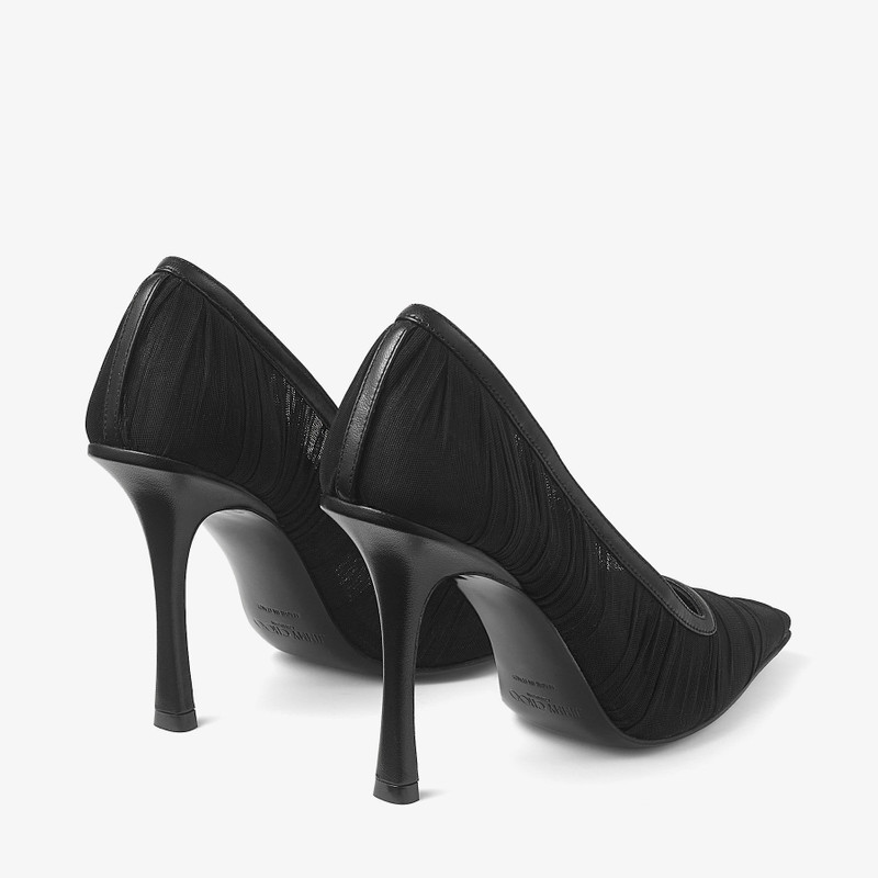 Lotta 100 Black Tulle and Nappa Pumps 6