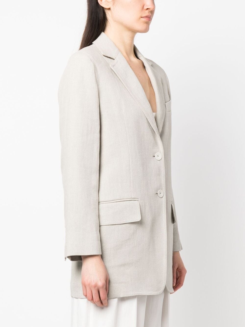 Adelchi oversized linen blazer - 3