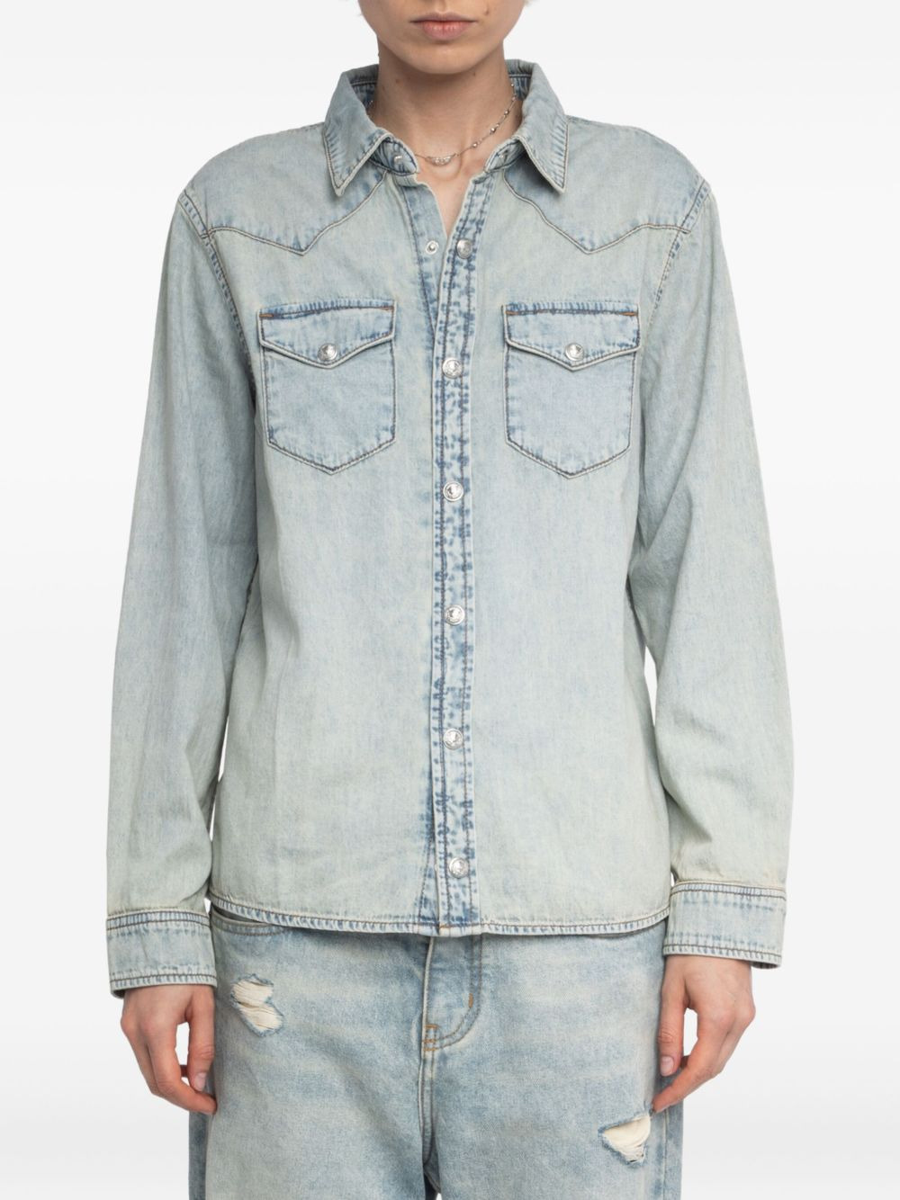 Saby stud-embellished denim shirt - 4