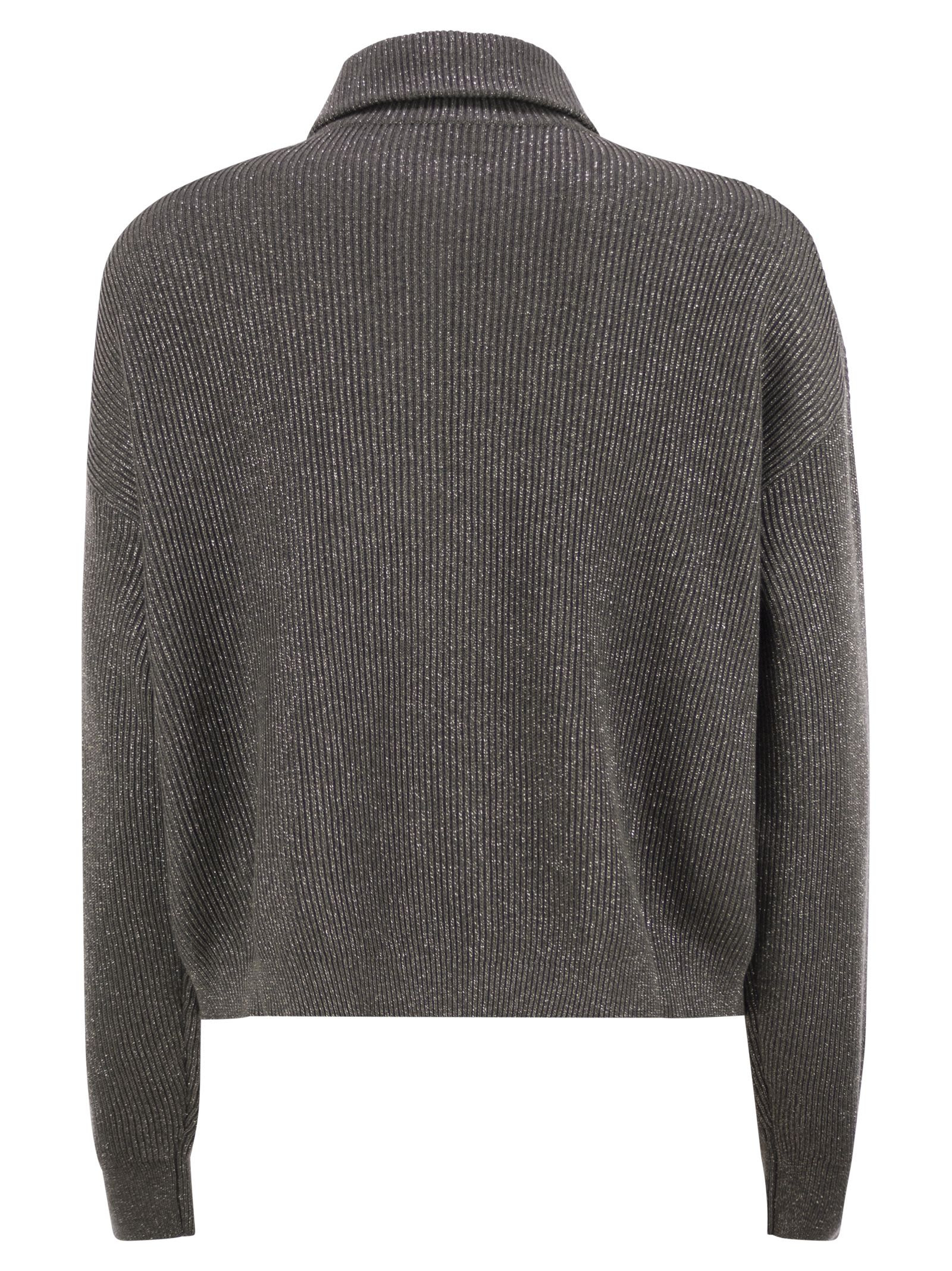 Brunello Cucinelli Women Cotton And Viscose Rib Knit High Collar - 2