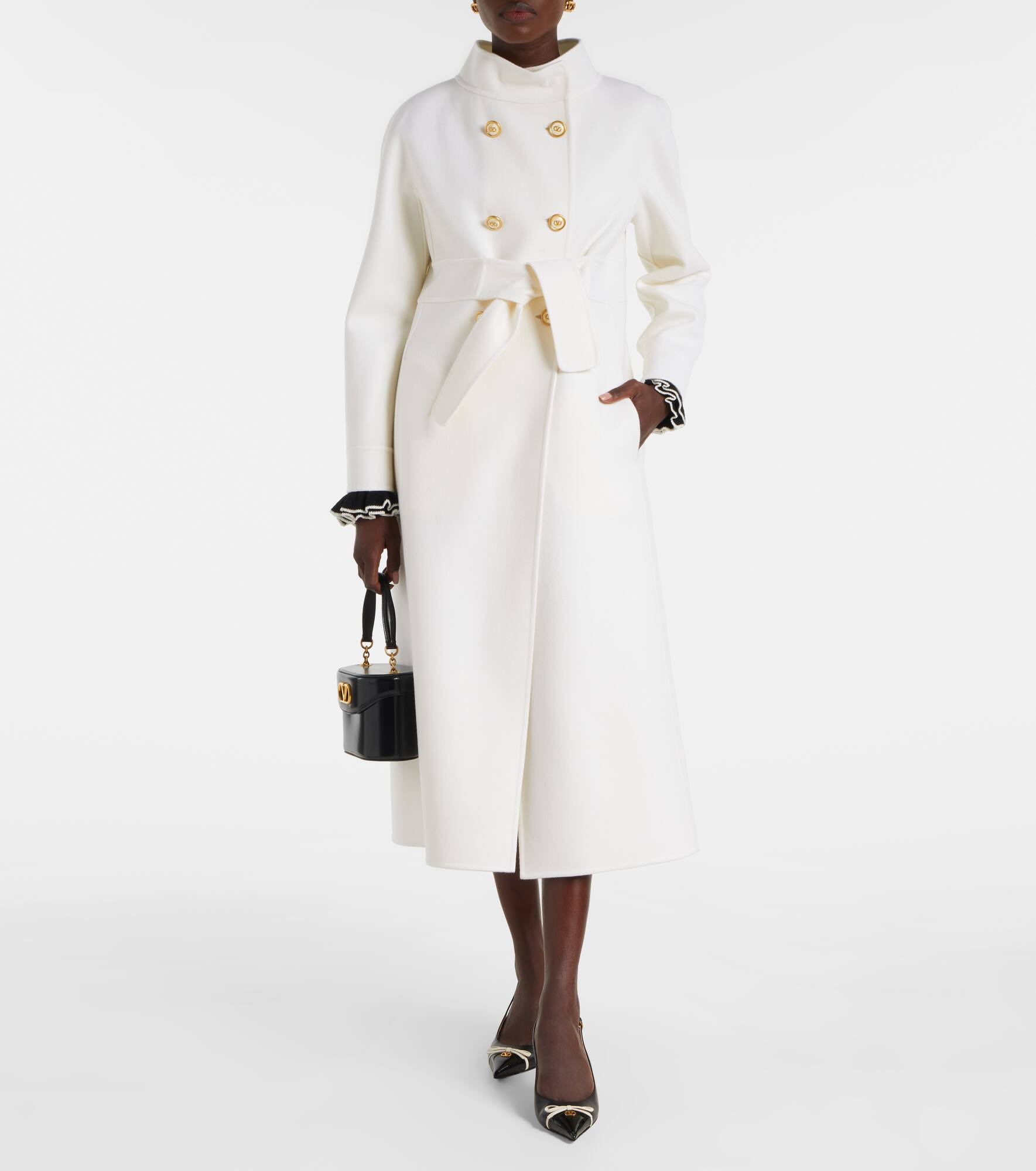 Belted wool and cashmere coat - 2