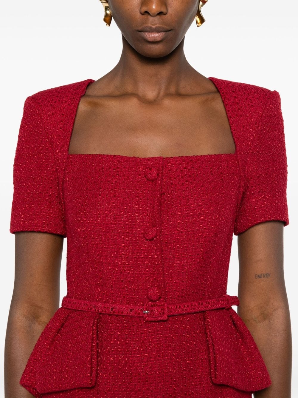 bouclé midi dress - 5