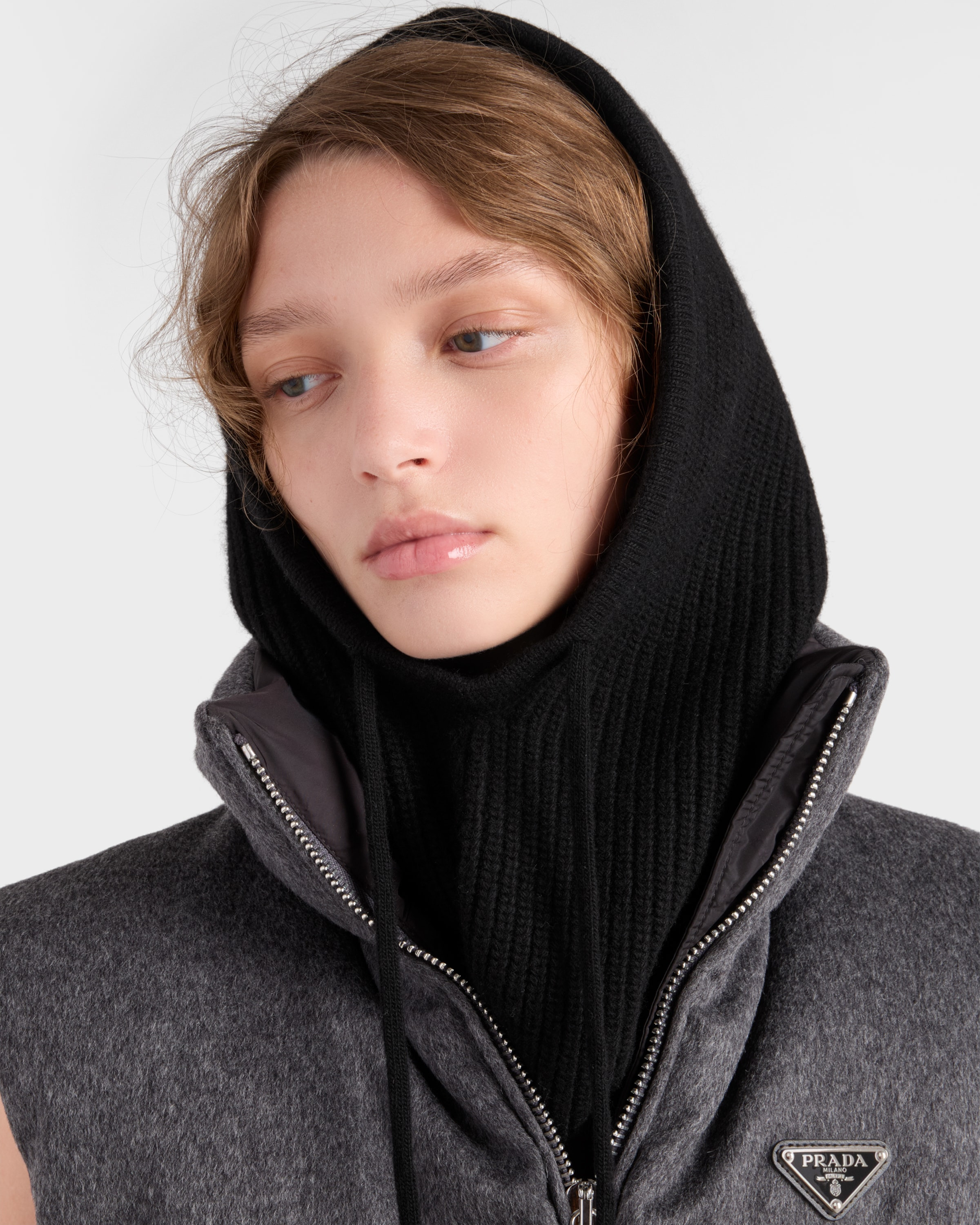 Wool and cashmere knit hood - 2