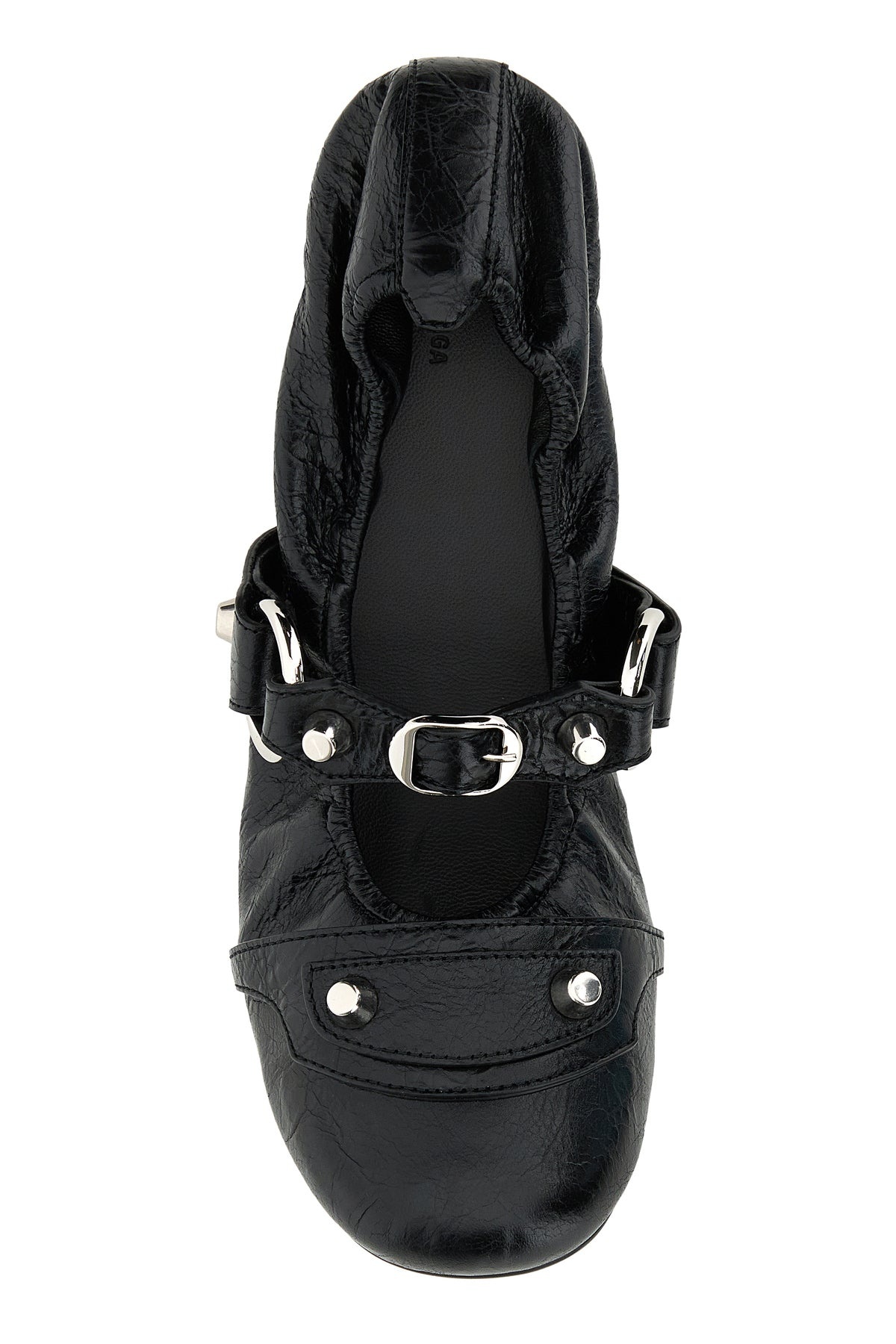 Black leather City ballerinas - 4