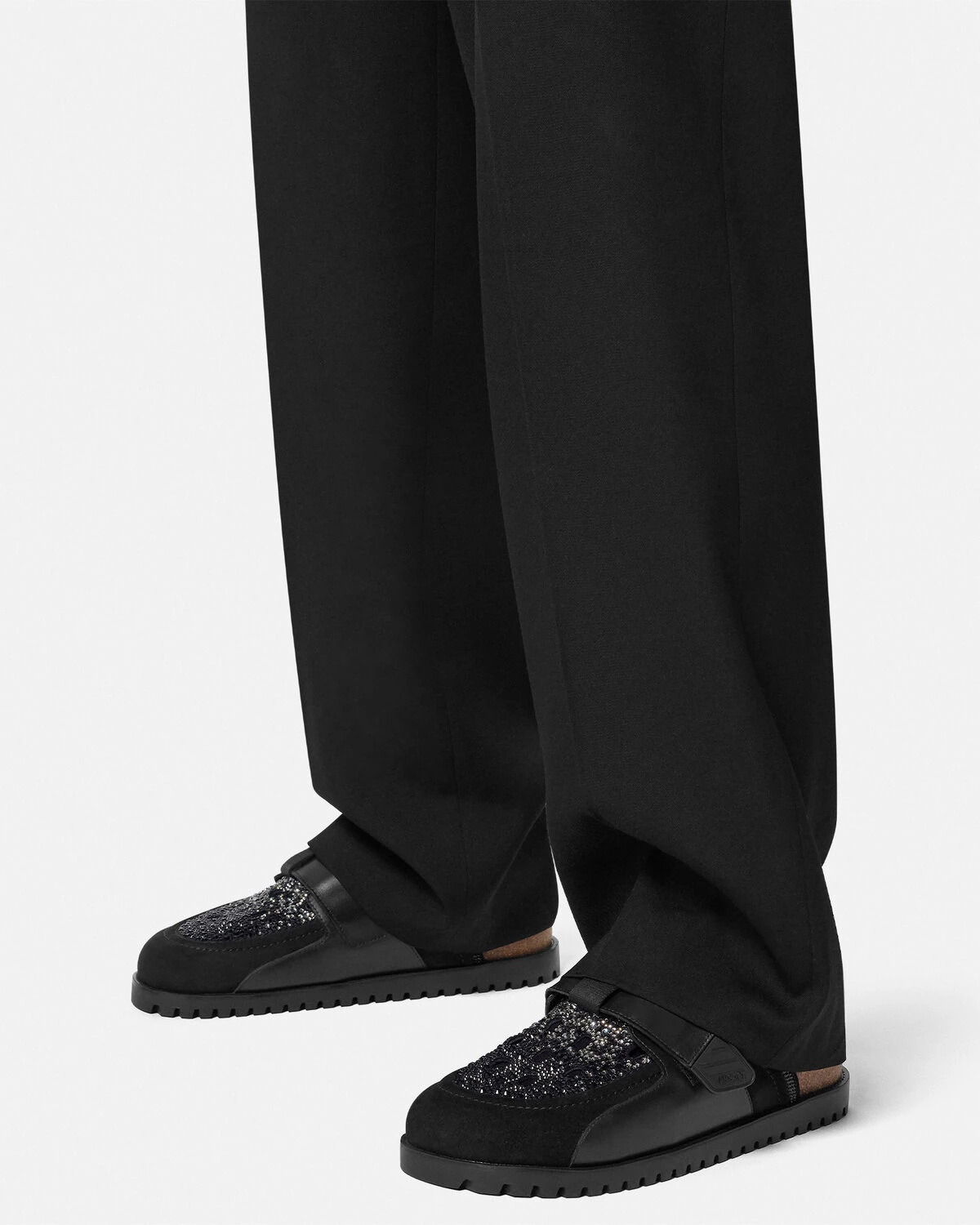 Crystal Suede Mules - 3