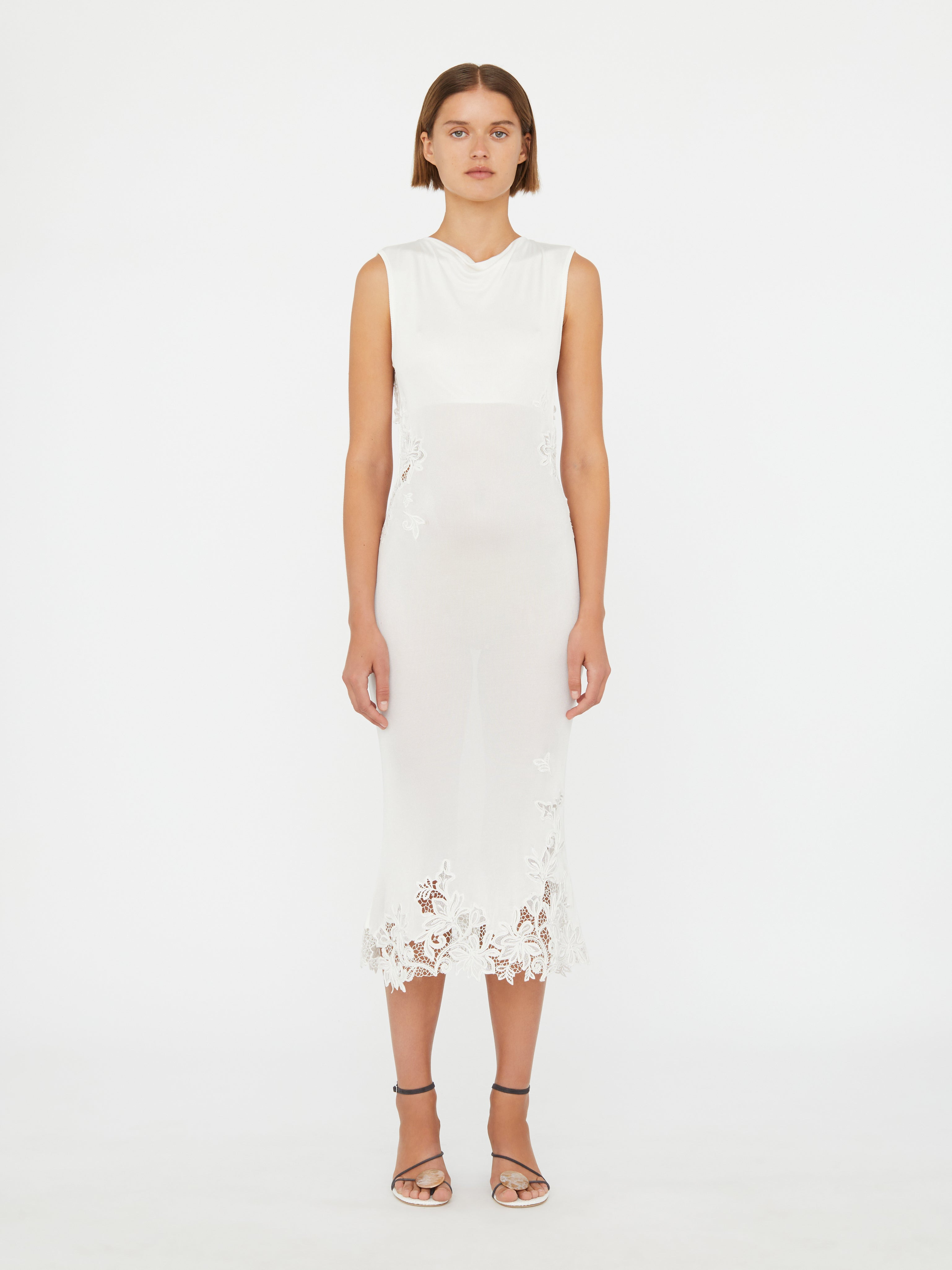 Hibiscus Embroidered Rib Dress - 2