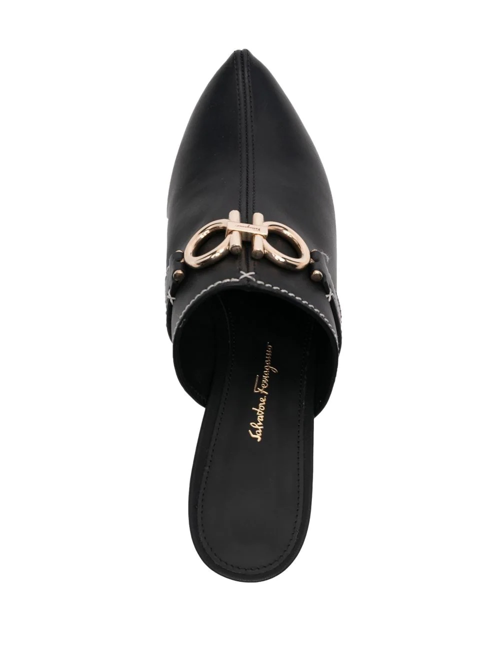Gancini leather mules - 4