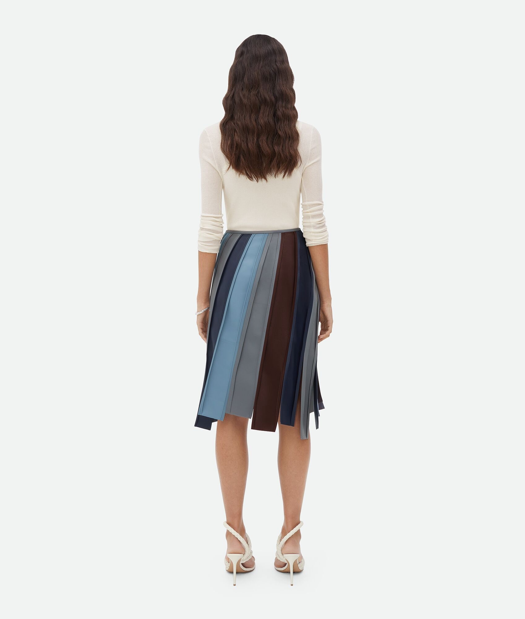 Striped Leather Skirt - 3