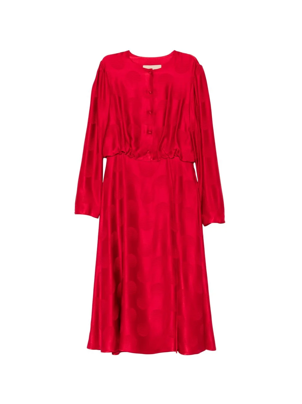 polka-dot jacquard midi dress - 1