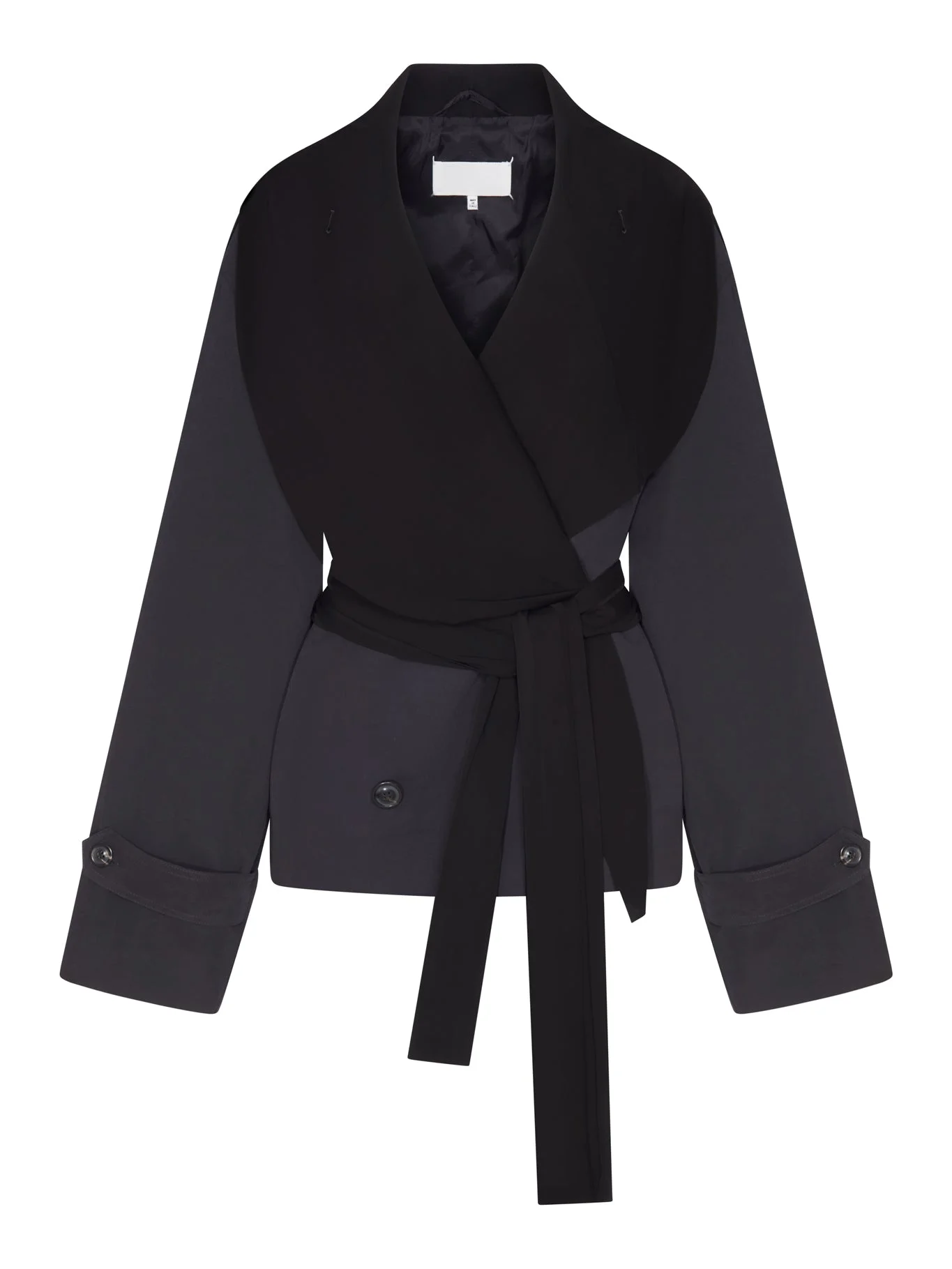 SHORT DRAPED TRENCH COAT - 1