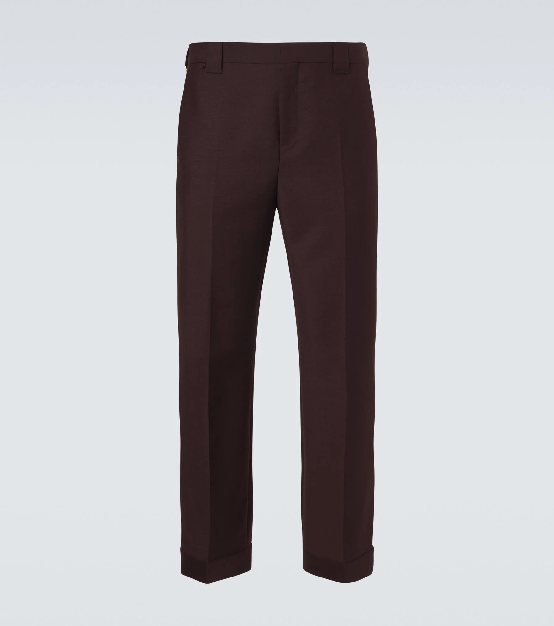 Cropped wool and mohair straight pants - 1