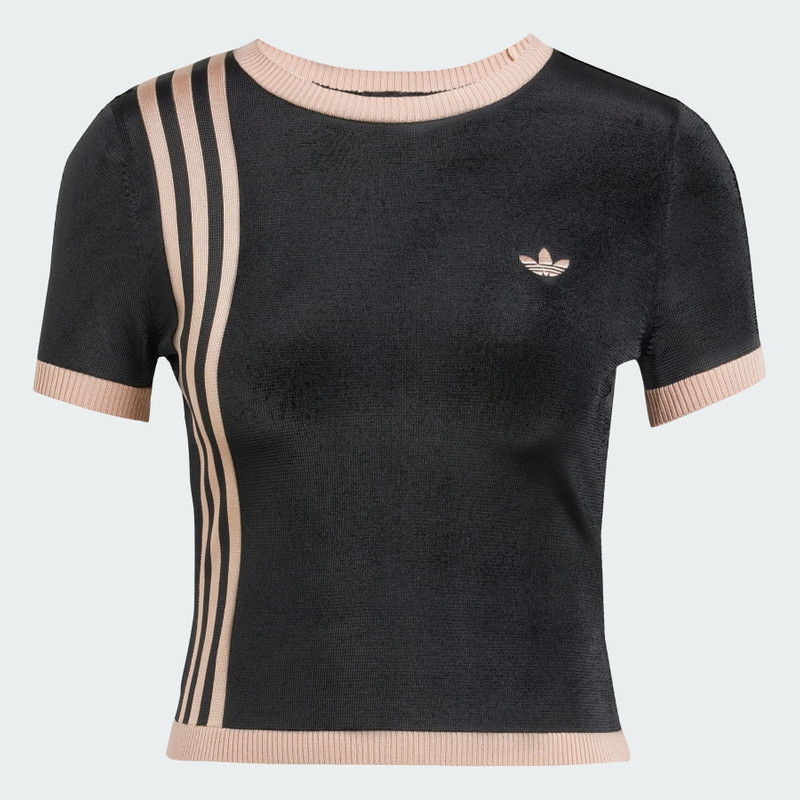 Knitted 3-Stripes Short Tee - 1