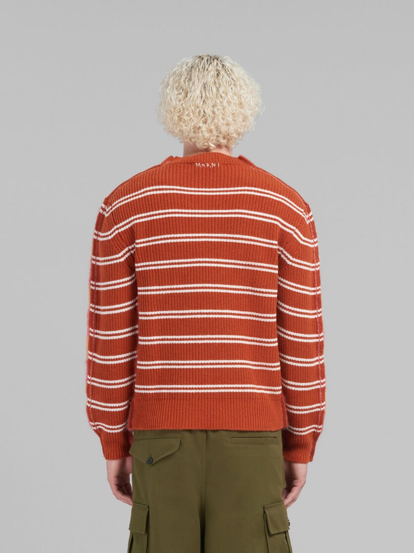 PEACH MOHAIR AND WOOL JUMPER WITH MIXED STRIPES - 3
