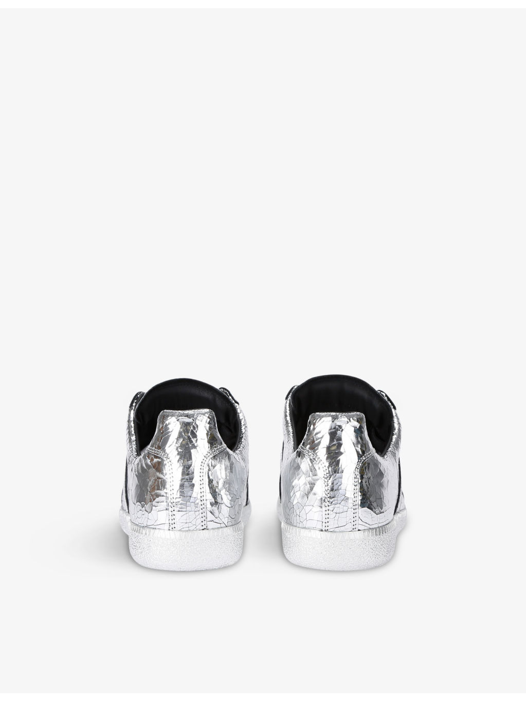 Replica Broken Mirror metallic low-top leather trainers - 4