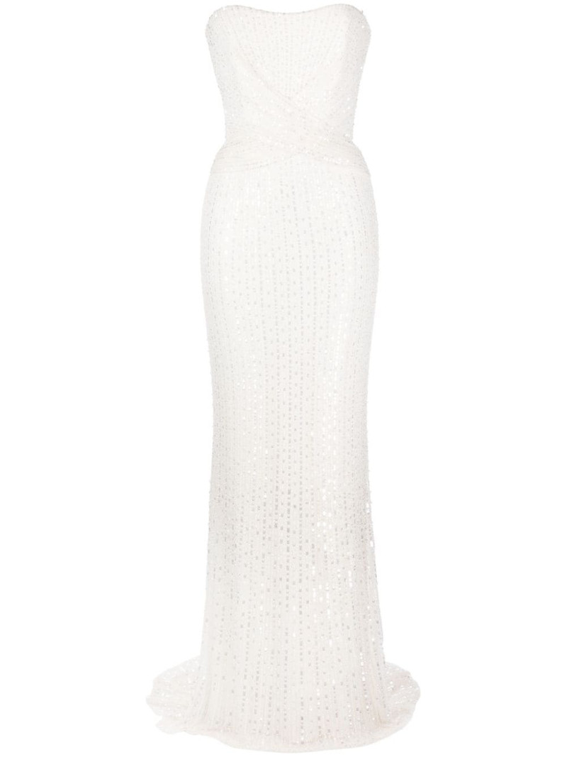 Mia sequin gathered bridal gown 1