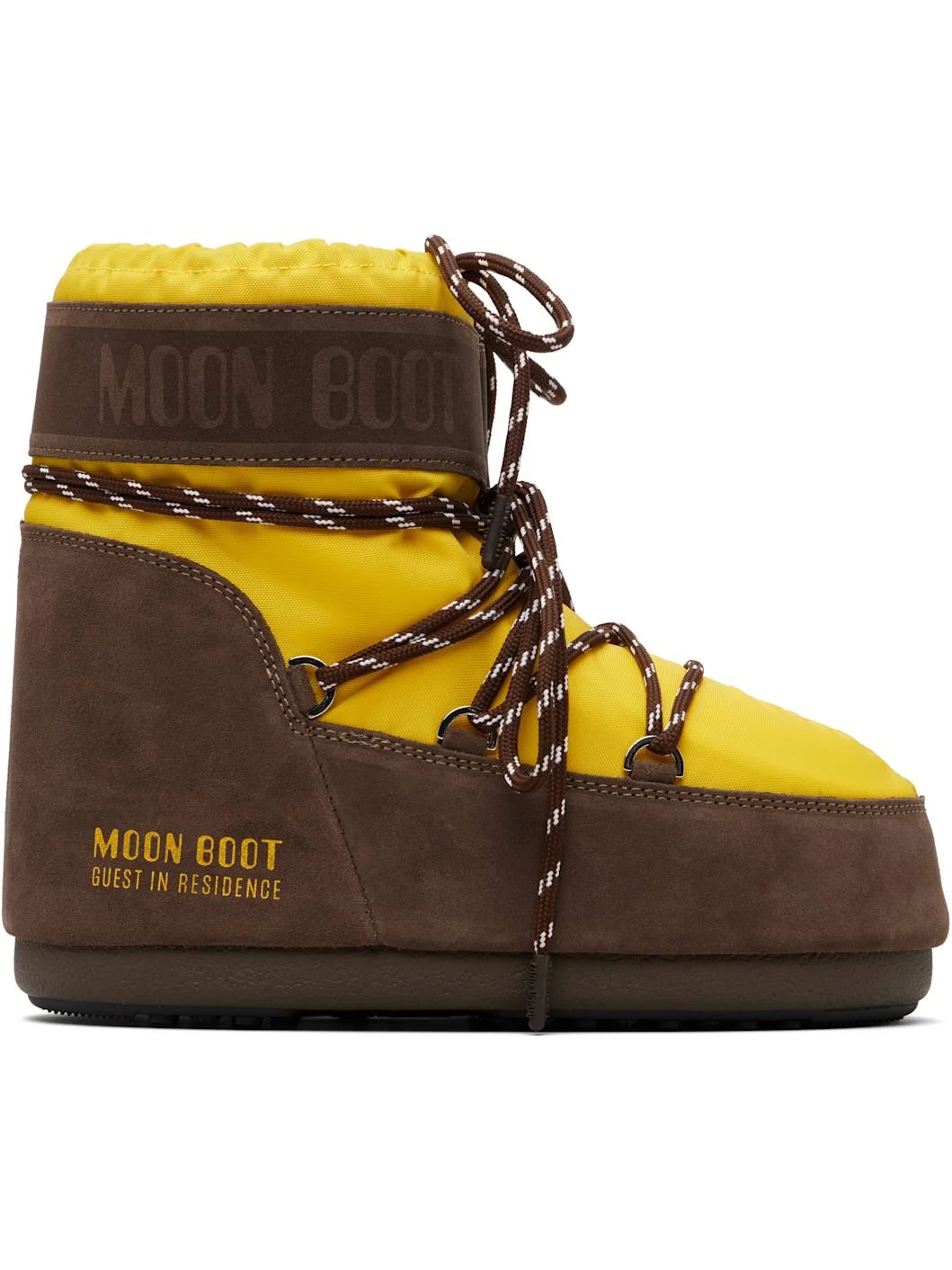 Yellow & Brown Moon Boot Edition Icon Low Nylon Boots - 1