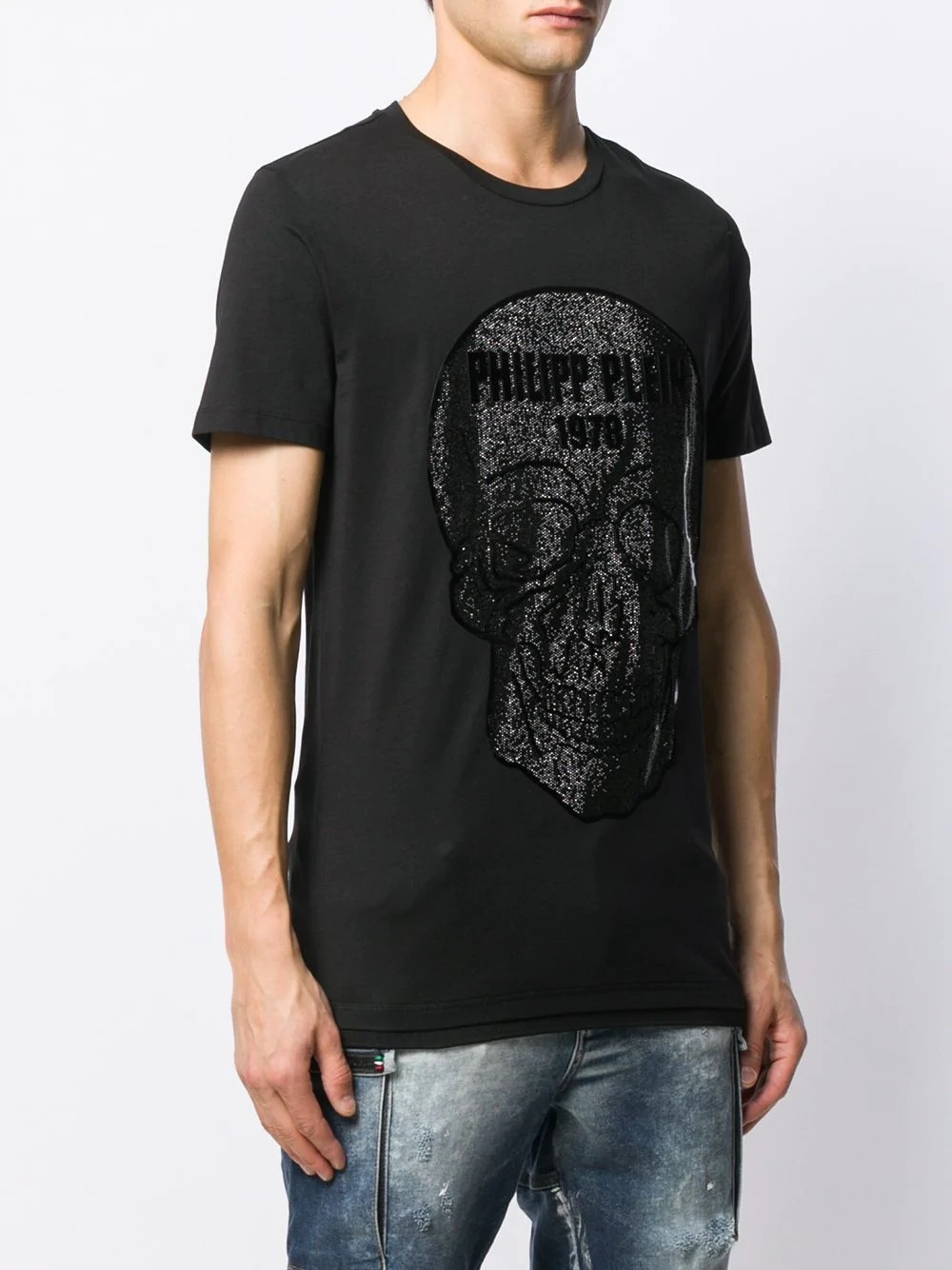 rhinestone skull T-shirt - 3