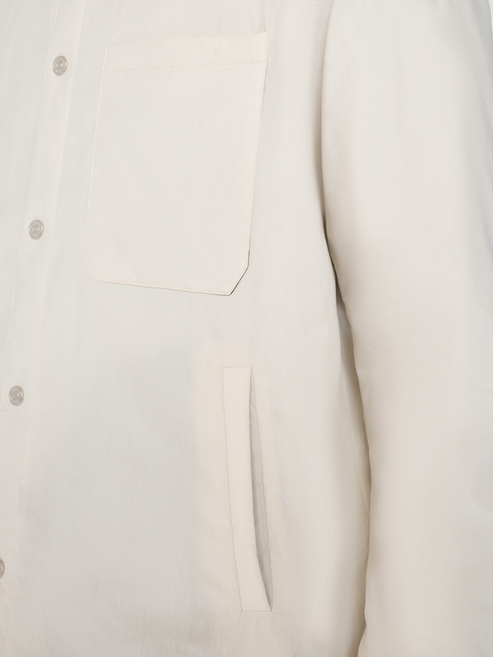 Padded Shirt Jacket in White Beige - 5