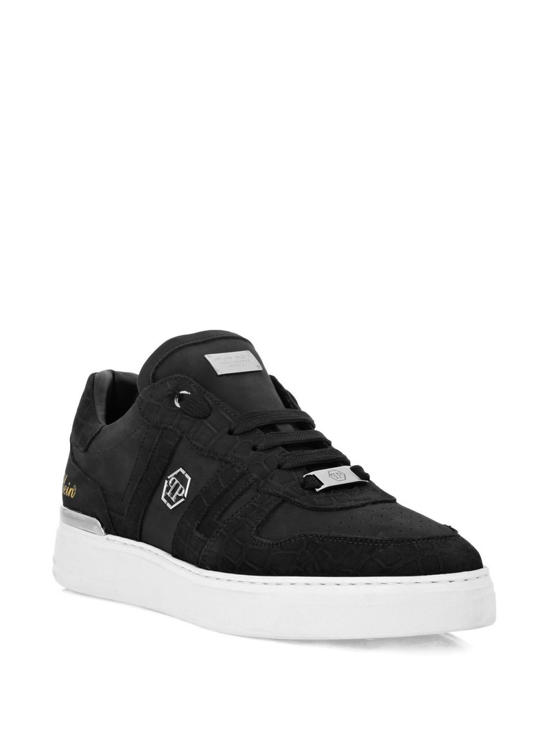 PHILIPP PLEIN leather low-top sneakers outlook