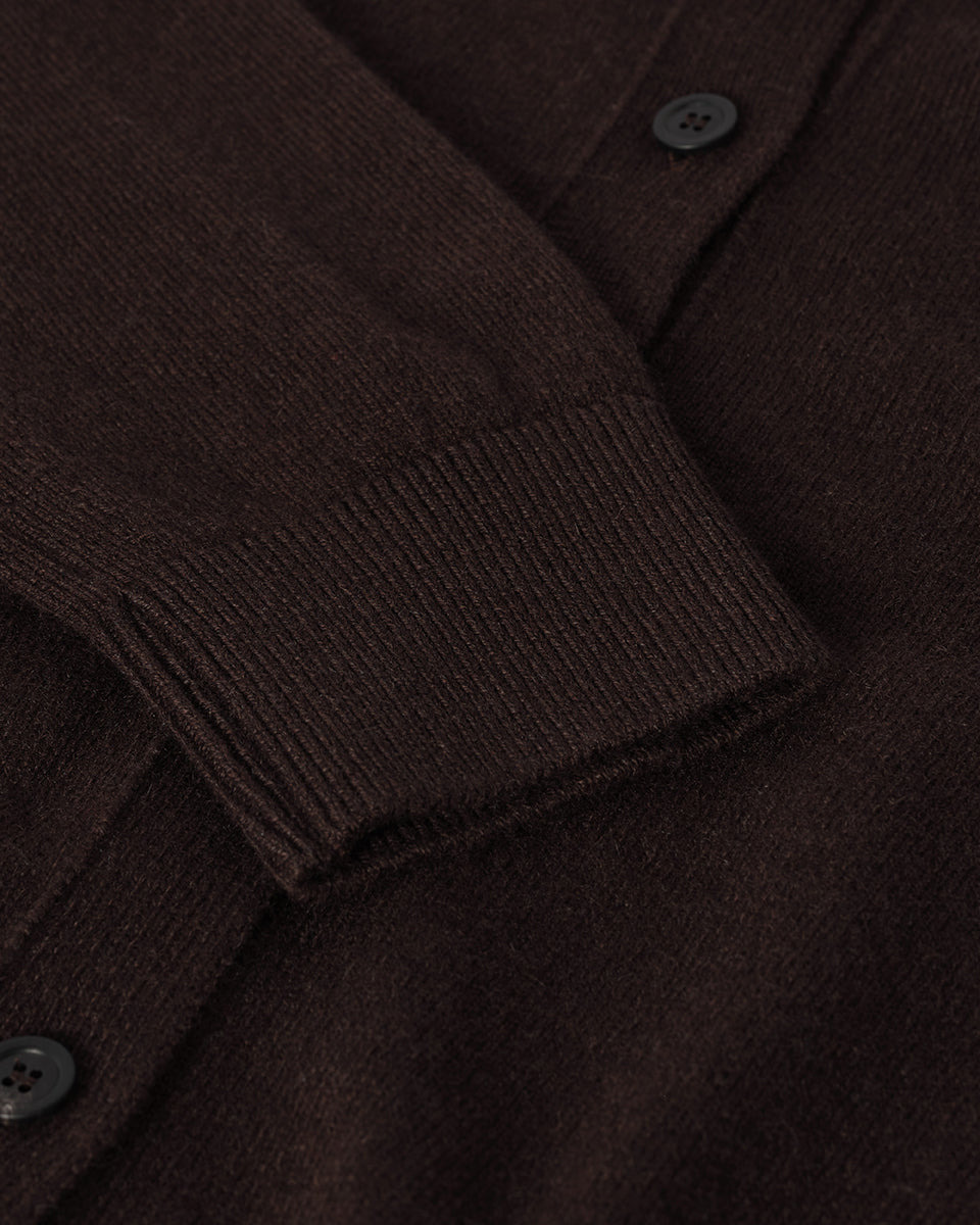 Classic Cashmere Brown Cardigan - 6