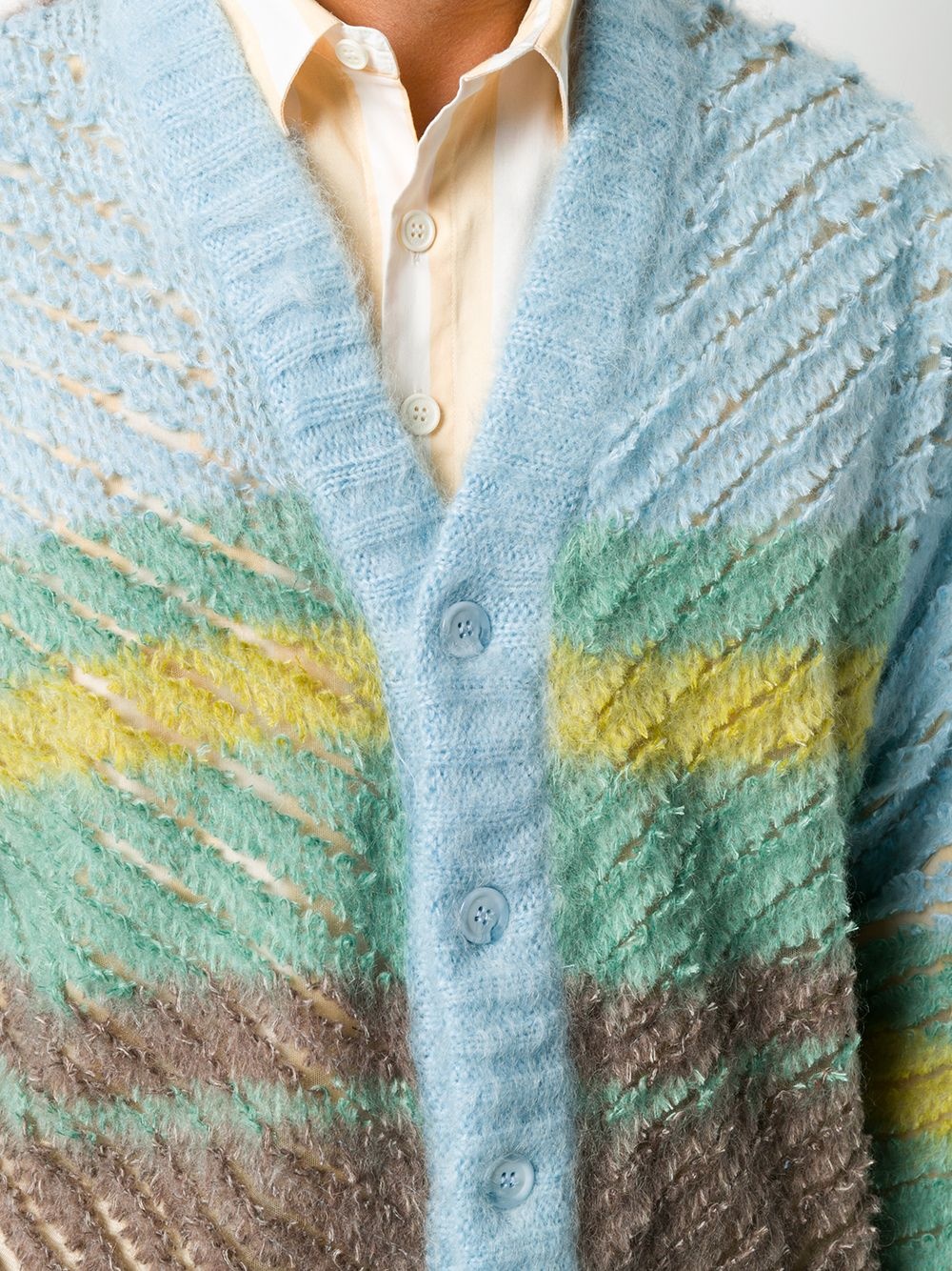 striped soft knit cardigan  - 5