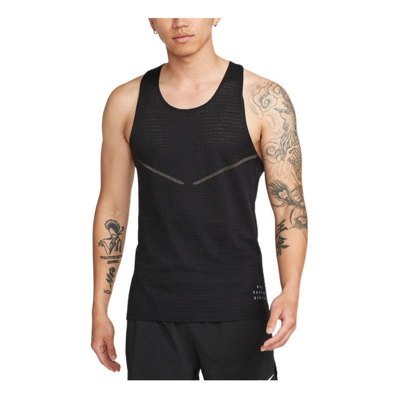 Nike Run Division Pinnacle Casual Breathable Quick Dry Solid Color Running Vest Black DM4776-010 - 1