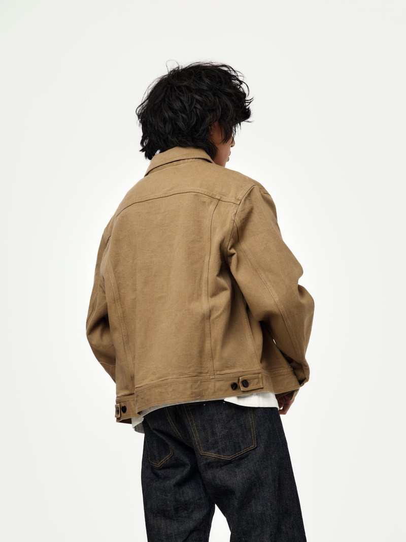 aaron levine SULPHUR DYED TRUCKER JACKET (WASHED BROWN) outlook