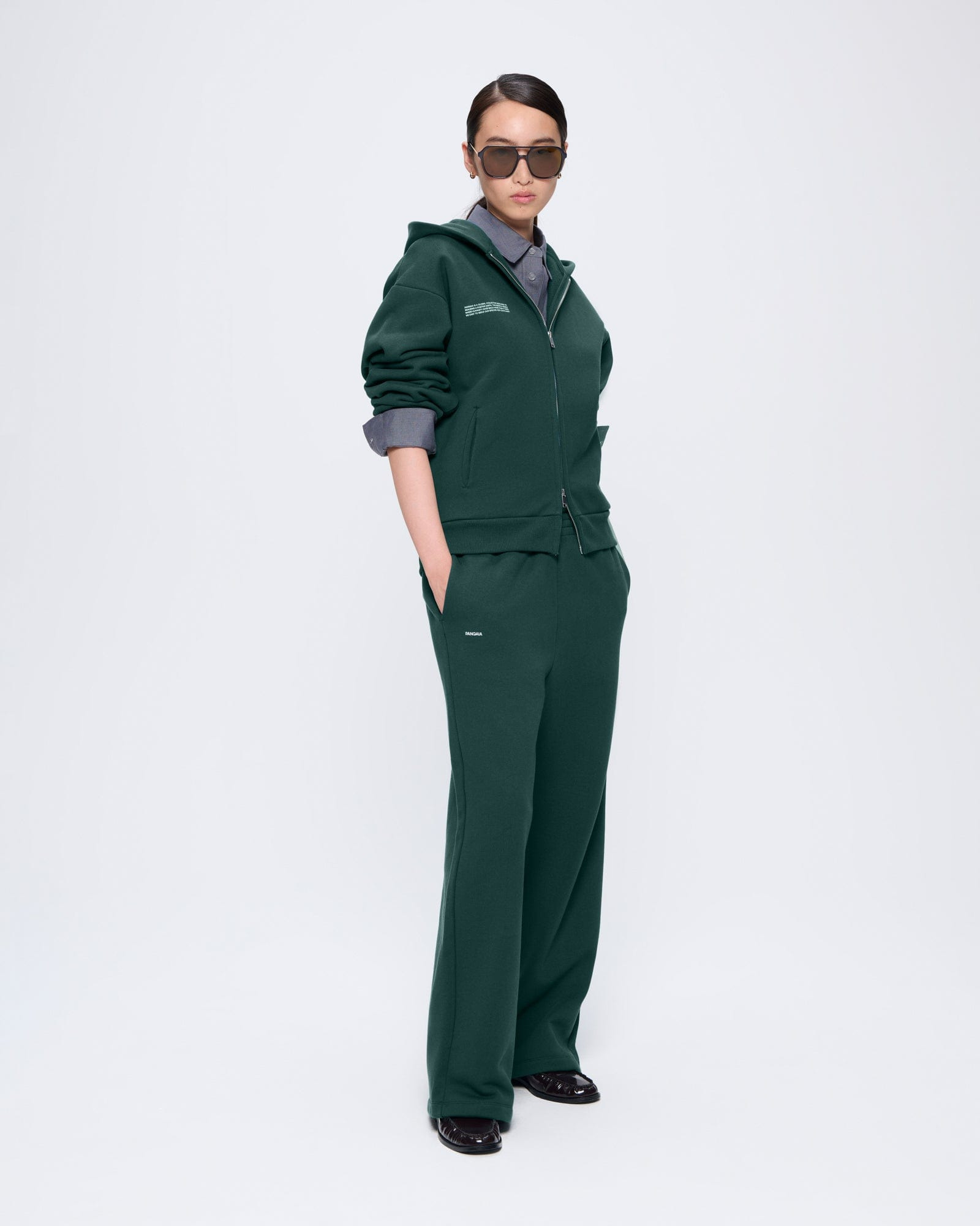Womens 365 Heavyweight Two-Way Zip-Through Hoodie - Foliage Green - 3