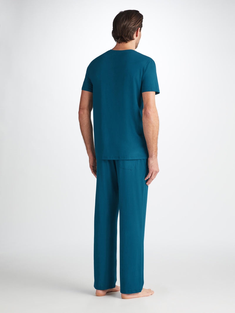 Men's V-Neck T-Shirt Basel Micro Modal Stretch Poseidon Blue - 4