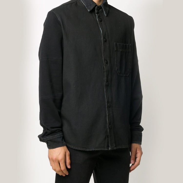Off-White Arrows Arrow Pattern Denim Shirt Ordinary Version Black OMYD020E20DEN0011049 - 4