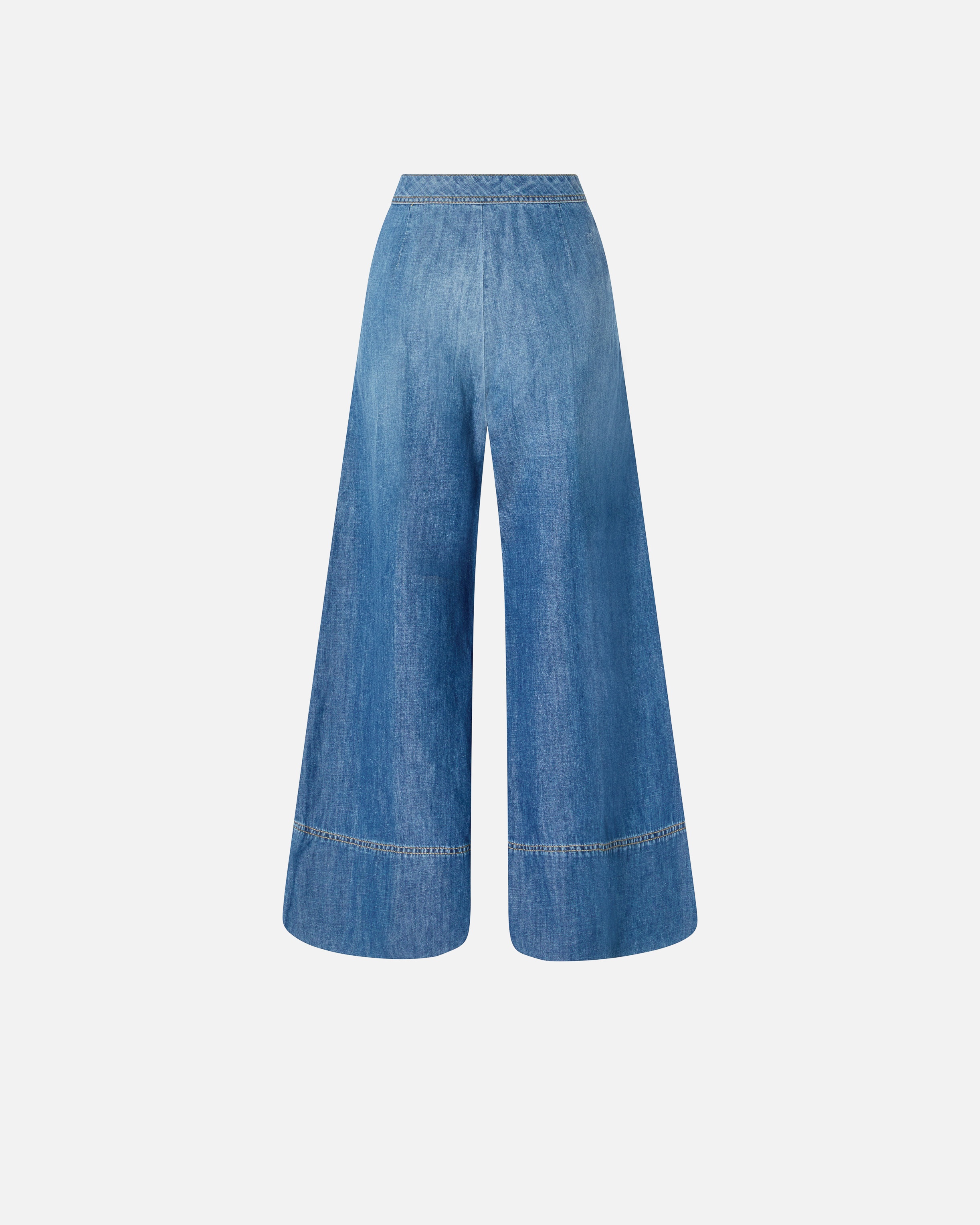 PALAZZO JEANS IN LINEN BLEND DENIM - 2