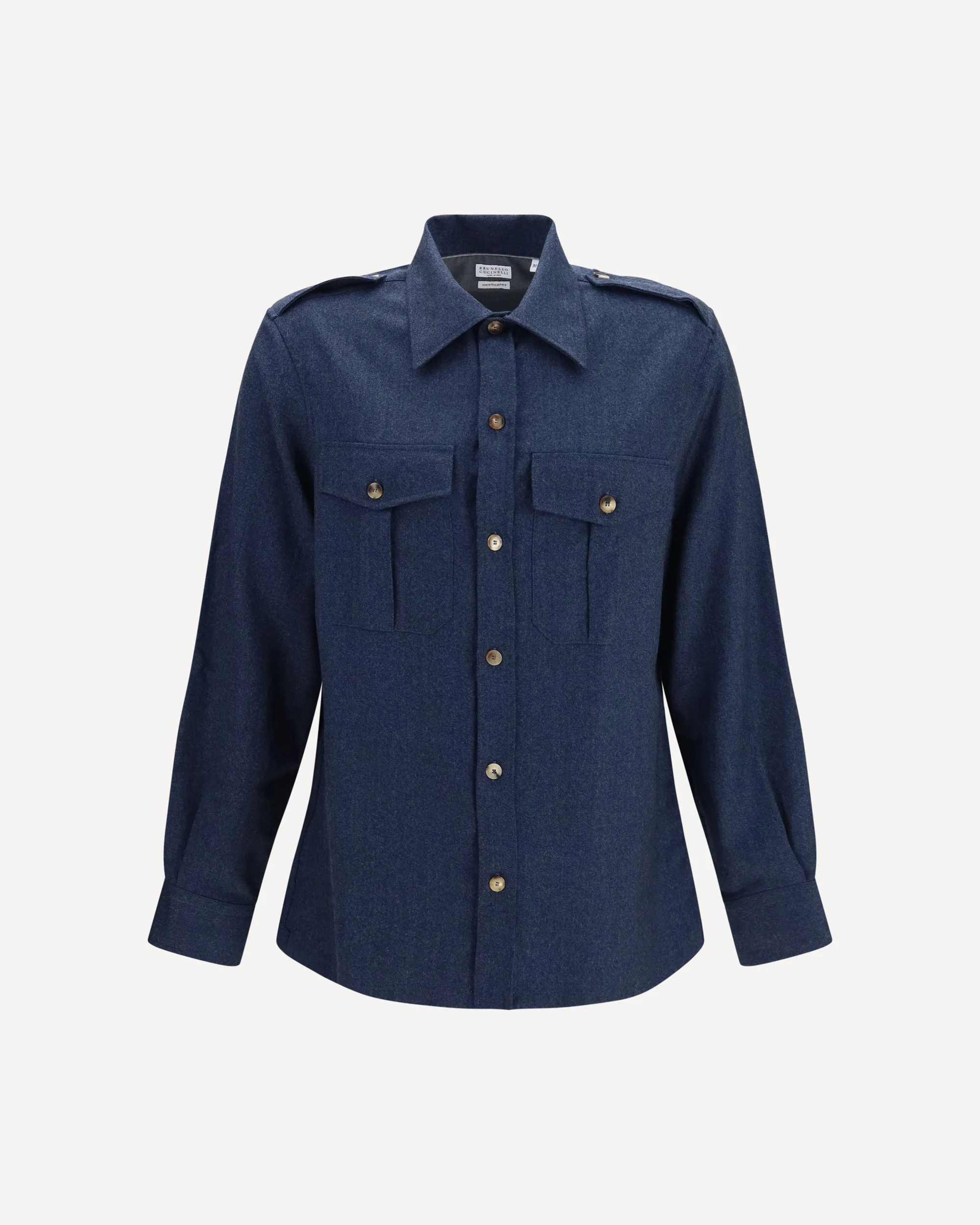 Wool Shirt with patch pockets - 1