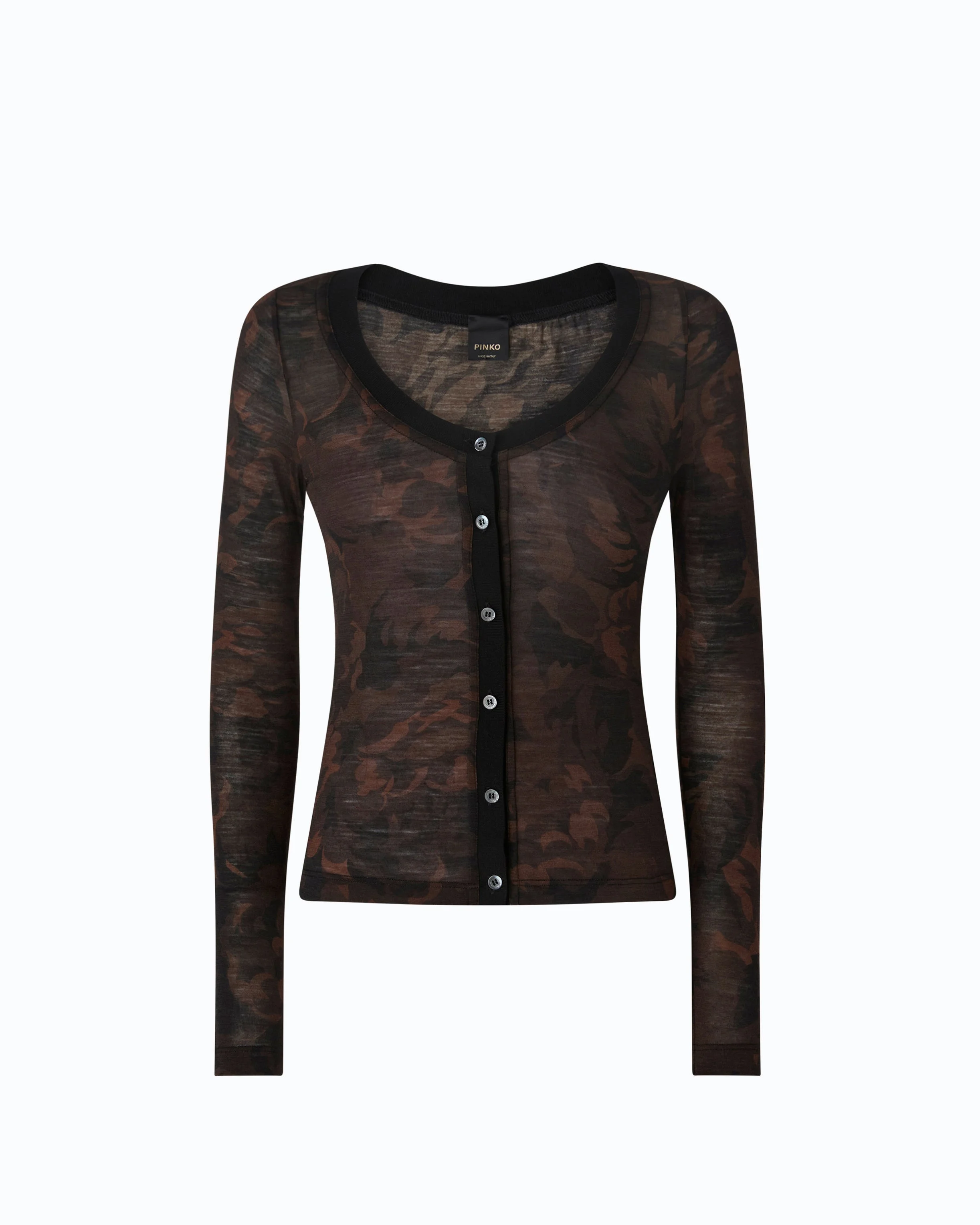CARDIGAN WITH FLORAL CAMOUFLAGE PRINT - 1