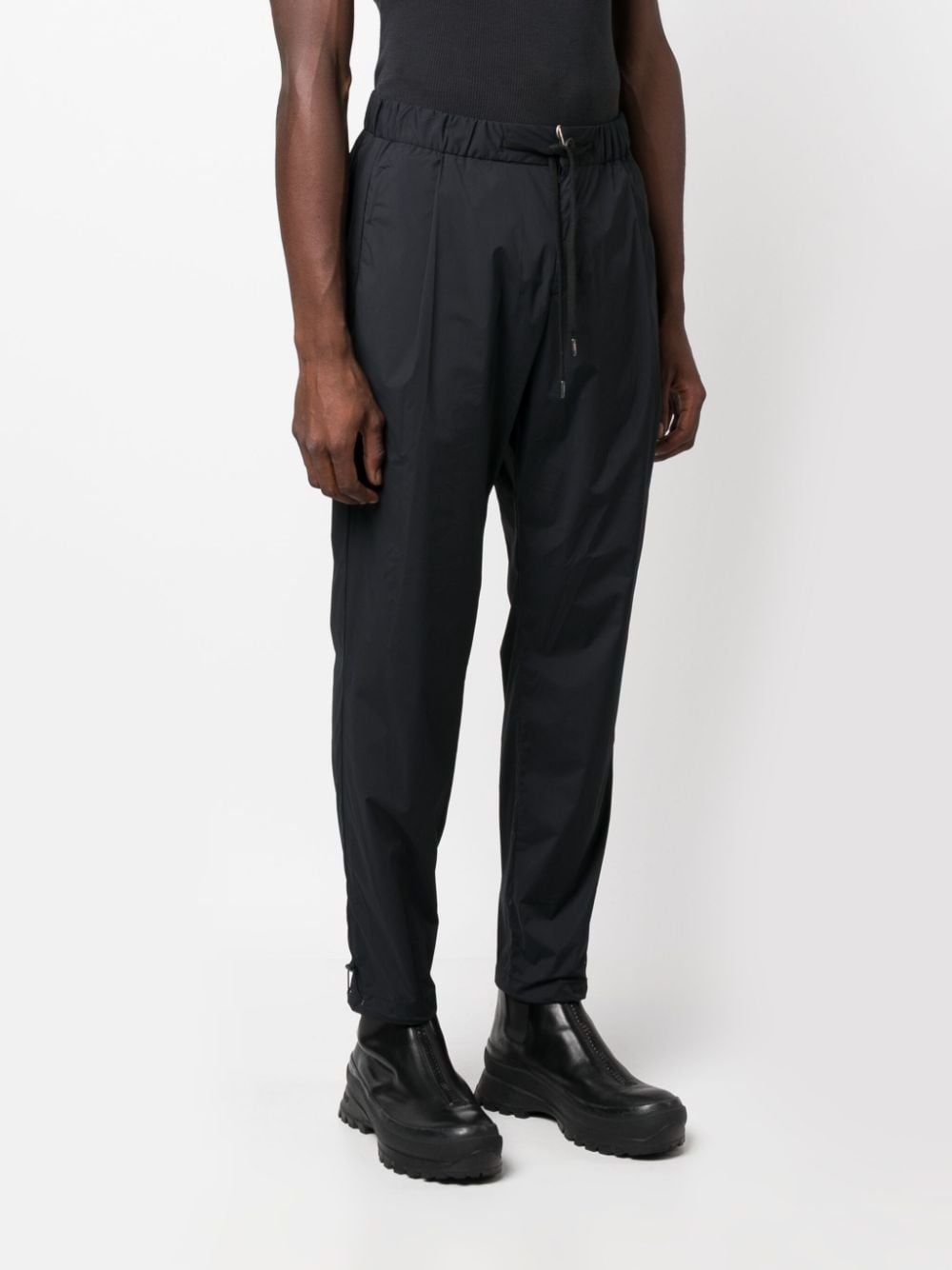 drawstring-waist tapered trousers - 3