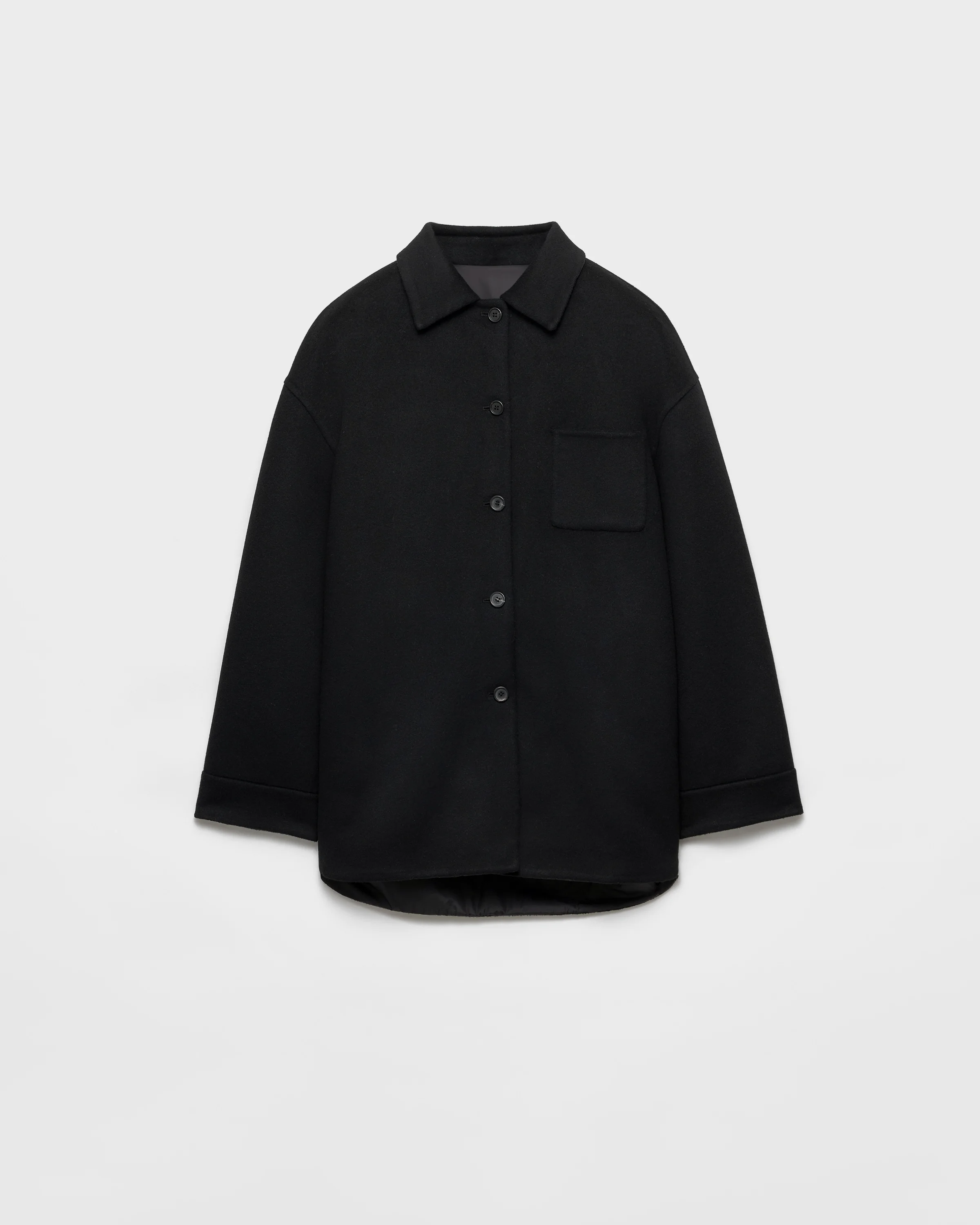 Reversible double cashwool and Re-Nylon caban jacket - 1