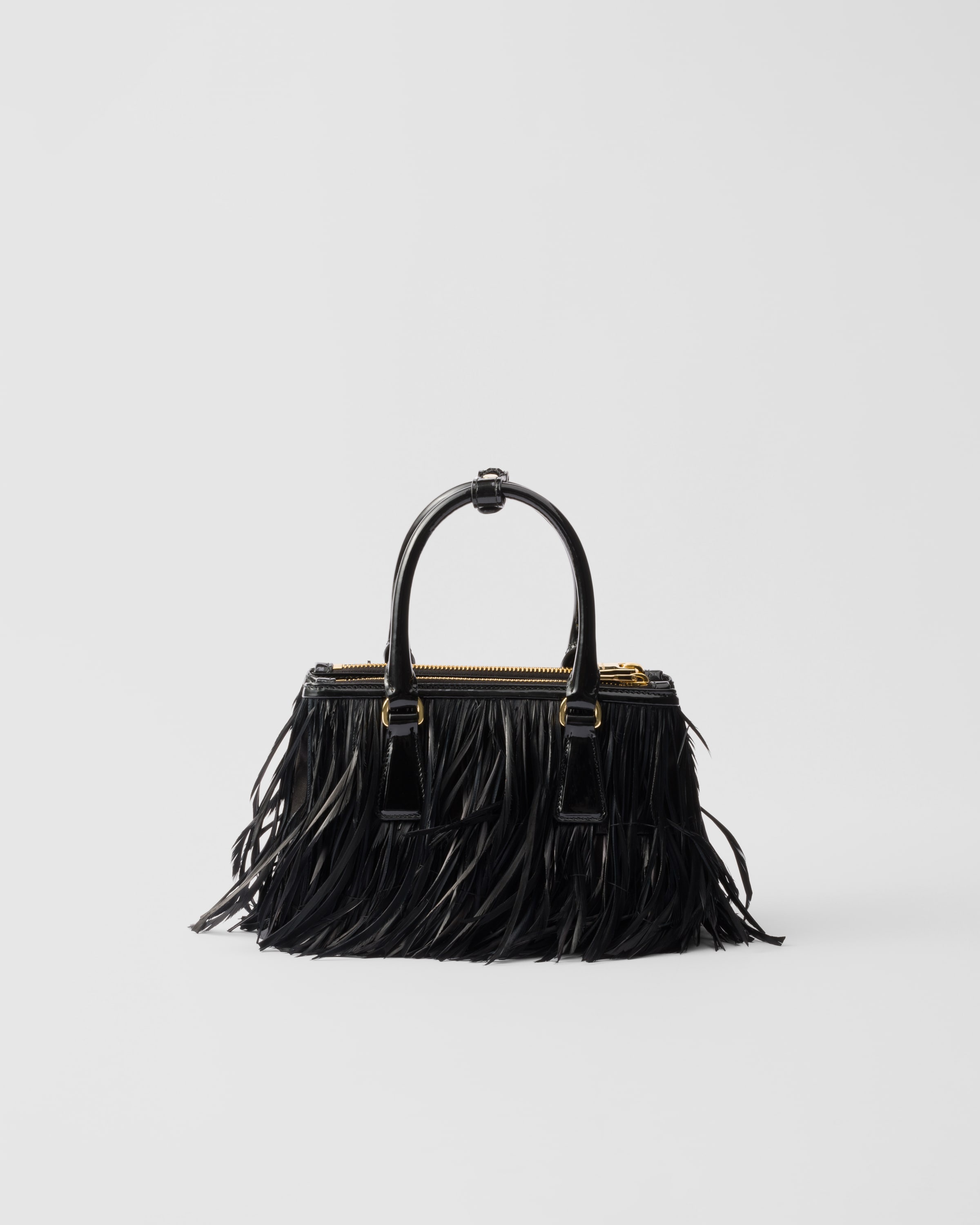 Prada Galleria mini-bag with feather trim - 4