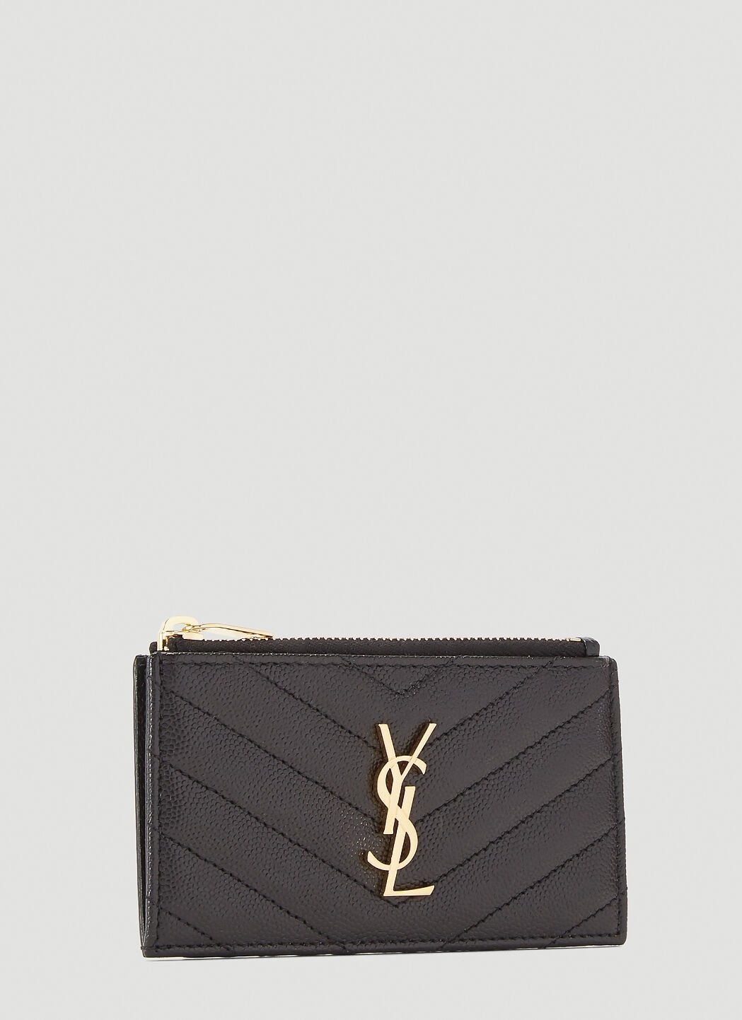 Saint Laurent Women Logo-Plaque Grain De Poudre Wallet - 2