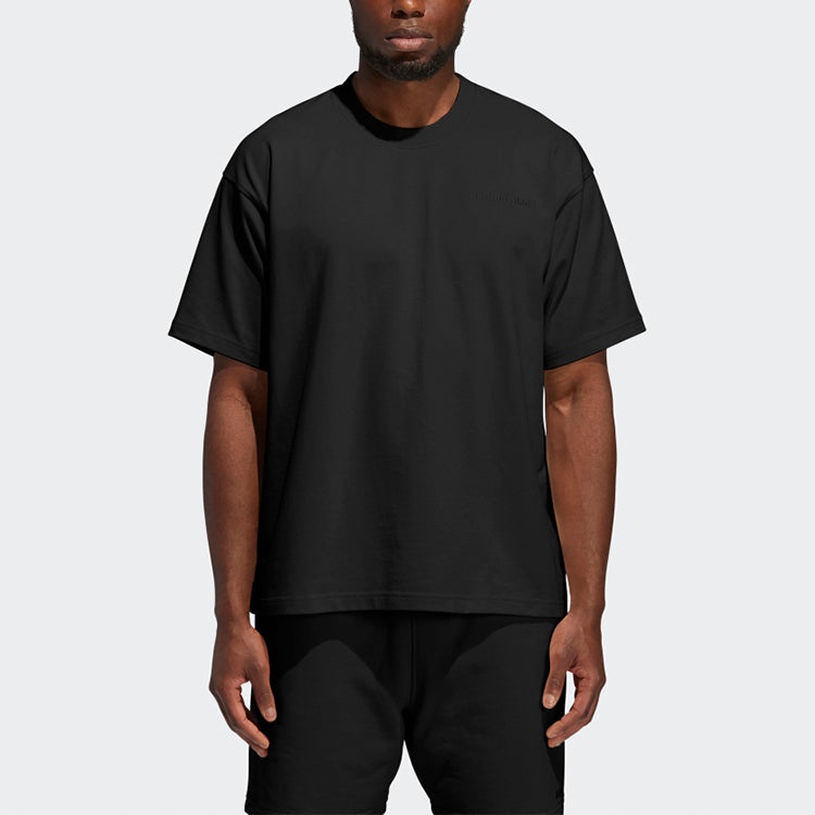 adidas x Pharrell Basics Short-sleeved Embroidered T-Shirt 'Black' GM1958 - 3