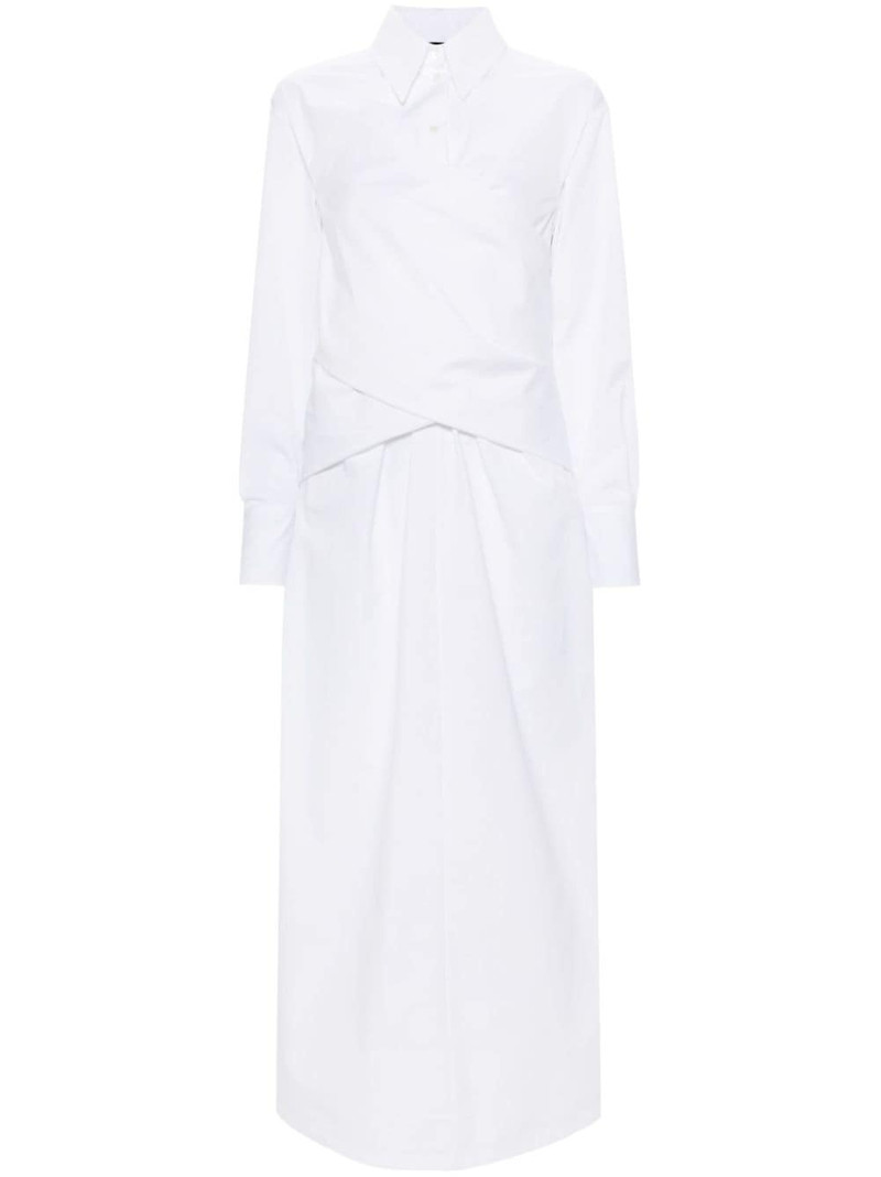 crossover-detail poplin shirtdress 1