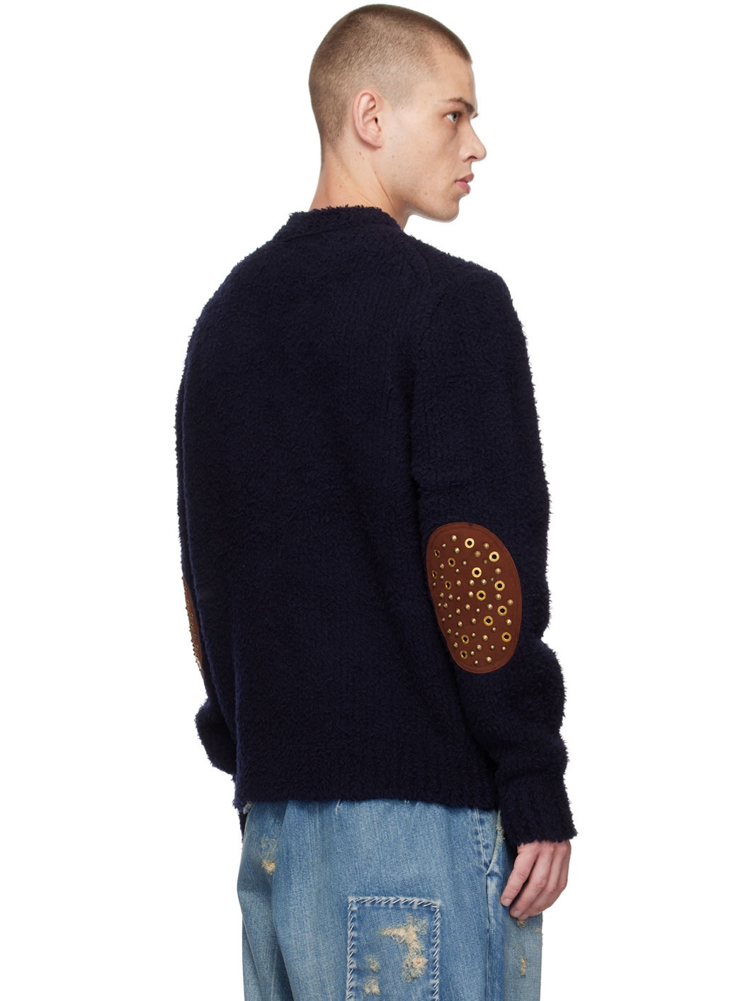 Navy Studded Sweater - 3